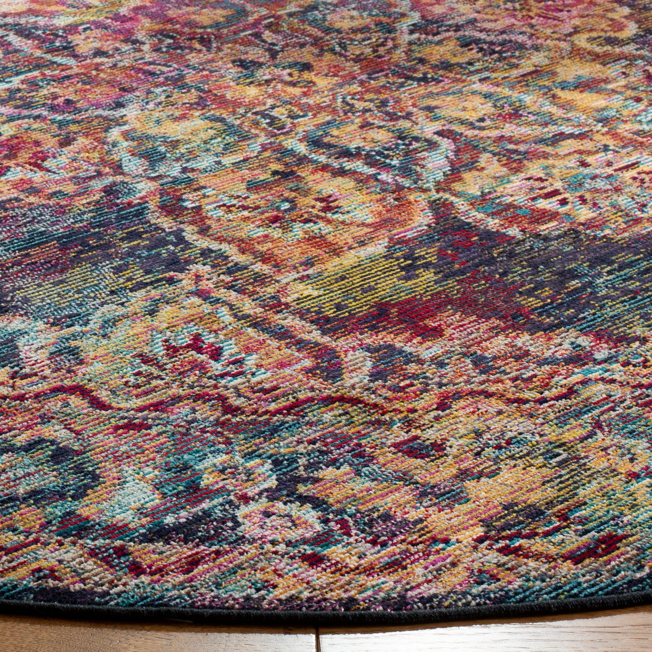 Safavieh 7' Round Multicolor Synthetic Oriental Area Rug