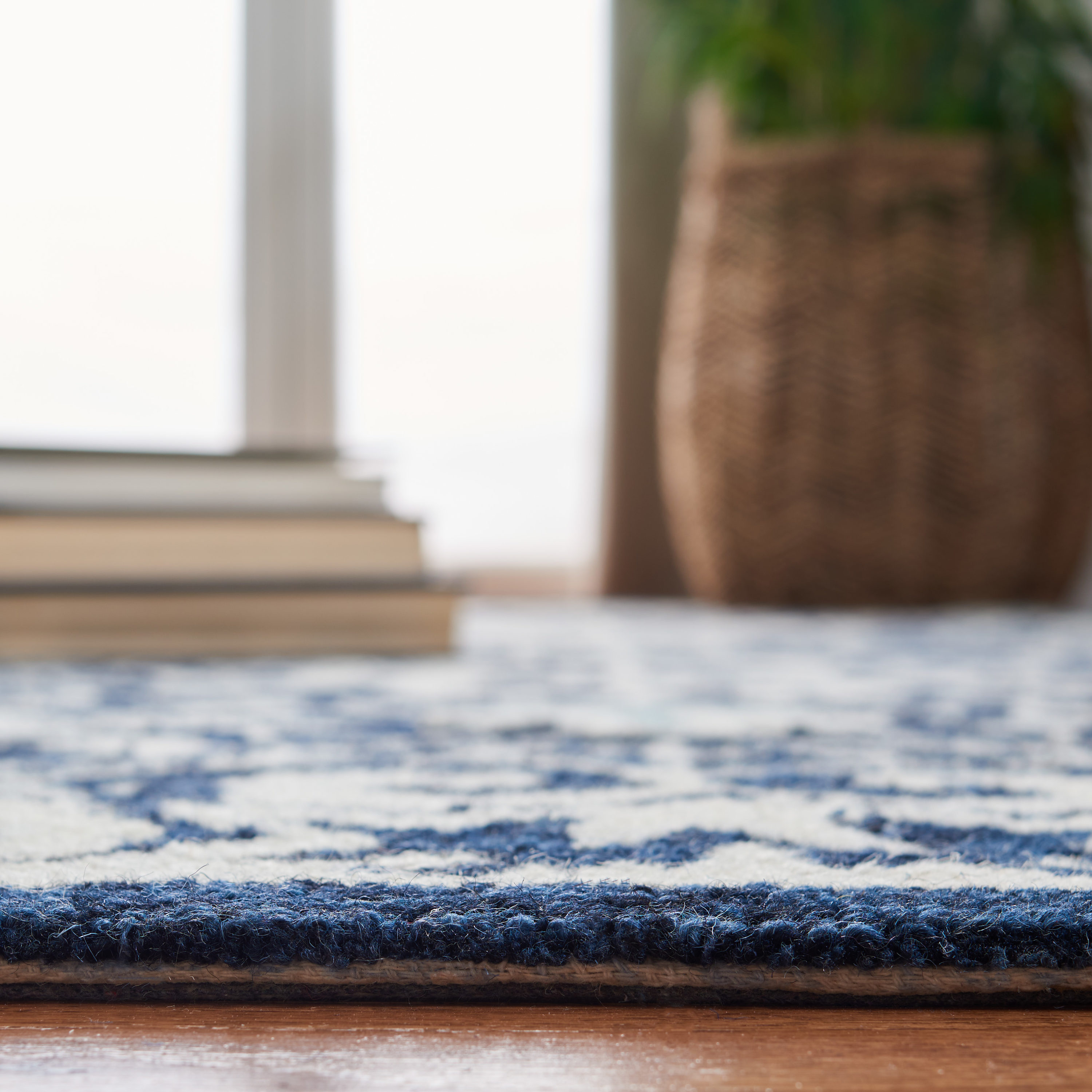 Artisanal Light Blue Wool Runner Rug - Hand-Tufted, Reversible 2'3" x 8'