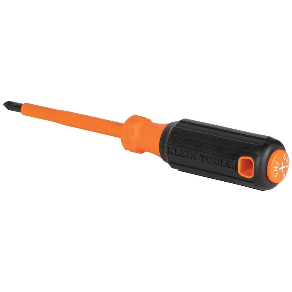 Klein Tools 6834INS Insulated Screwdriver, #2 Phillips, 4-Inch Round Shank