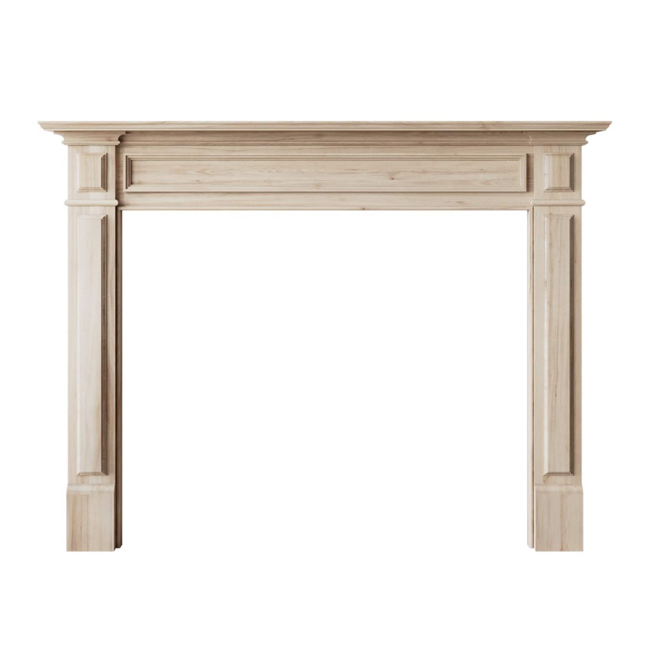 Modern Ember RIVERSDALE-58X42-UN 70-in W x 52.4-in H Unfinished Poplar Traditional Fireplace Surround