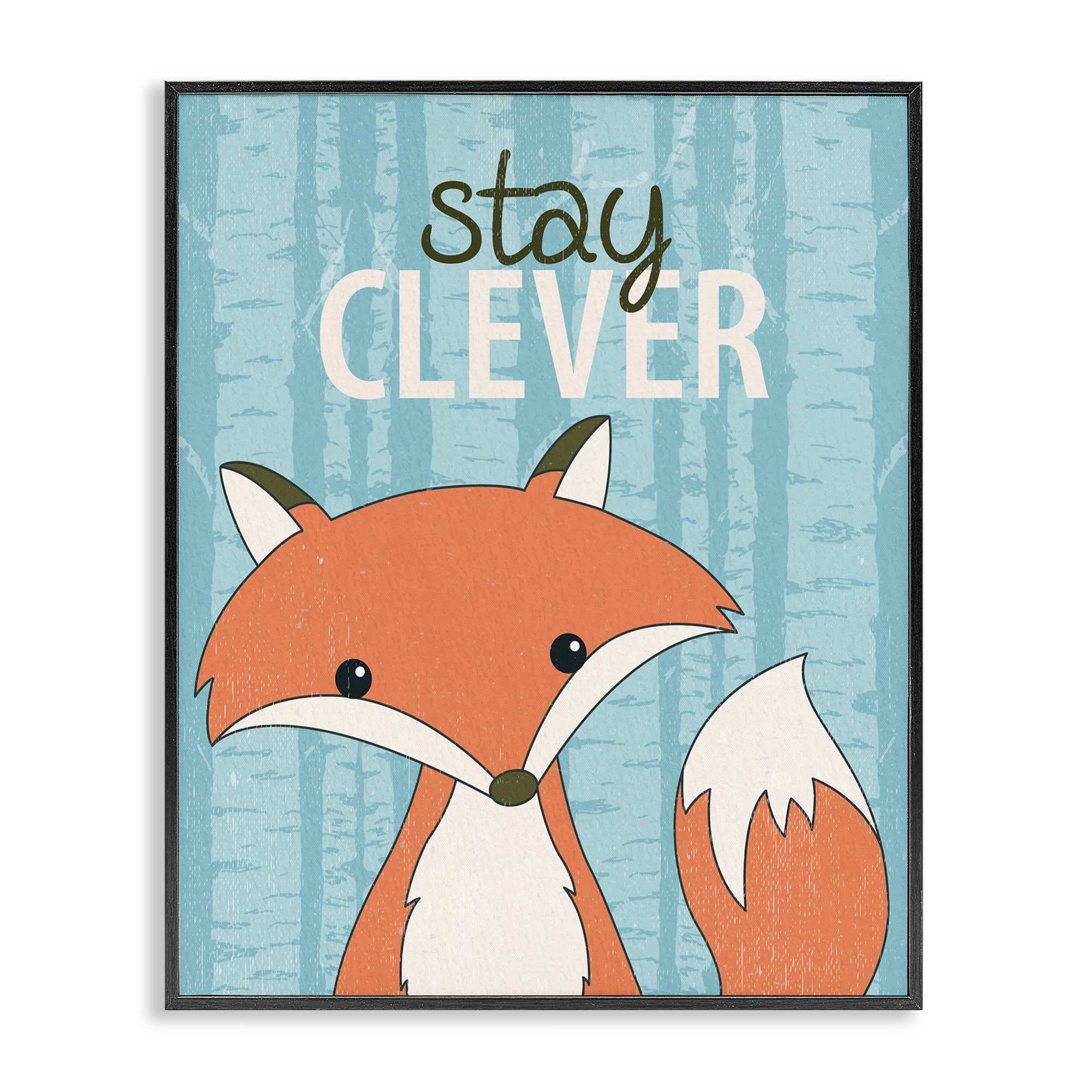 Stupell Industries BS-033-FR-24X30 Stay Clever with Fox Framed Giclee design by Kim Allen