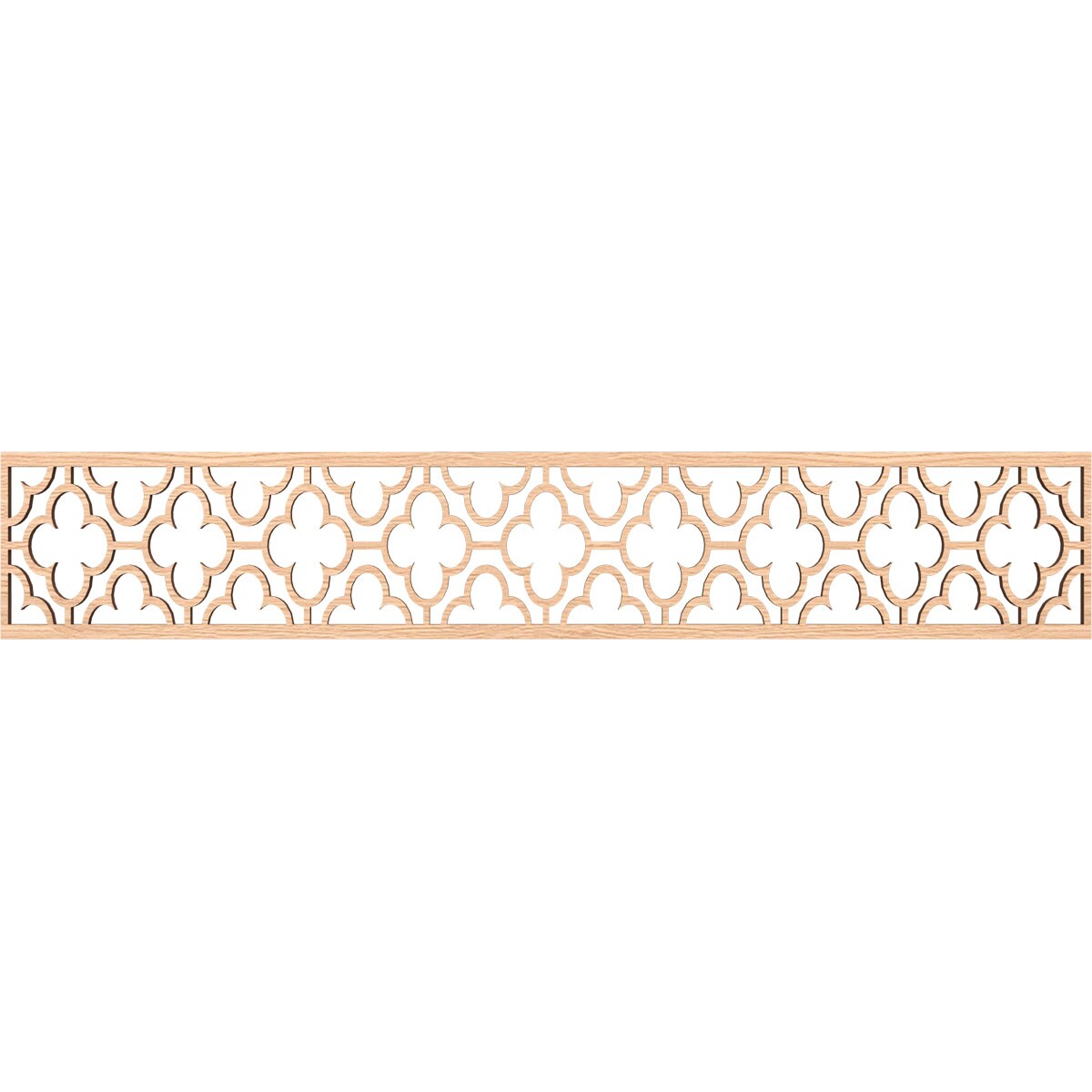 Ekena Millwork MLDB08X46CHIRO Chicago Fretwork Flat Trim 8-in x 3.89-ft Red Oak Brown Unfinished 2157097 Pierced Wall Panel Moulding