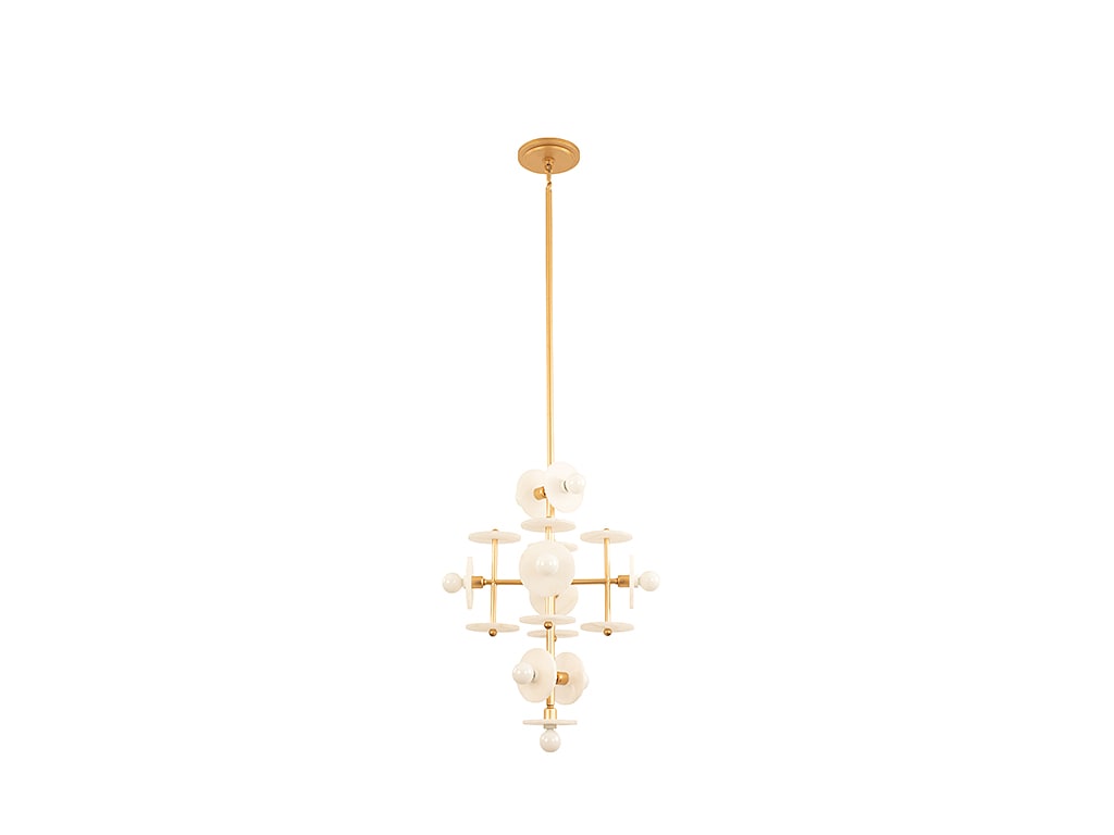 Amani Royal Gold 9-Light Modern LED Chandelier