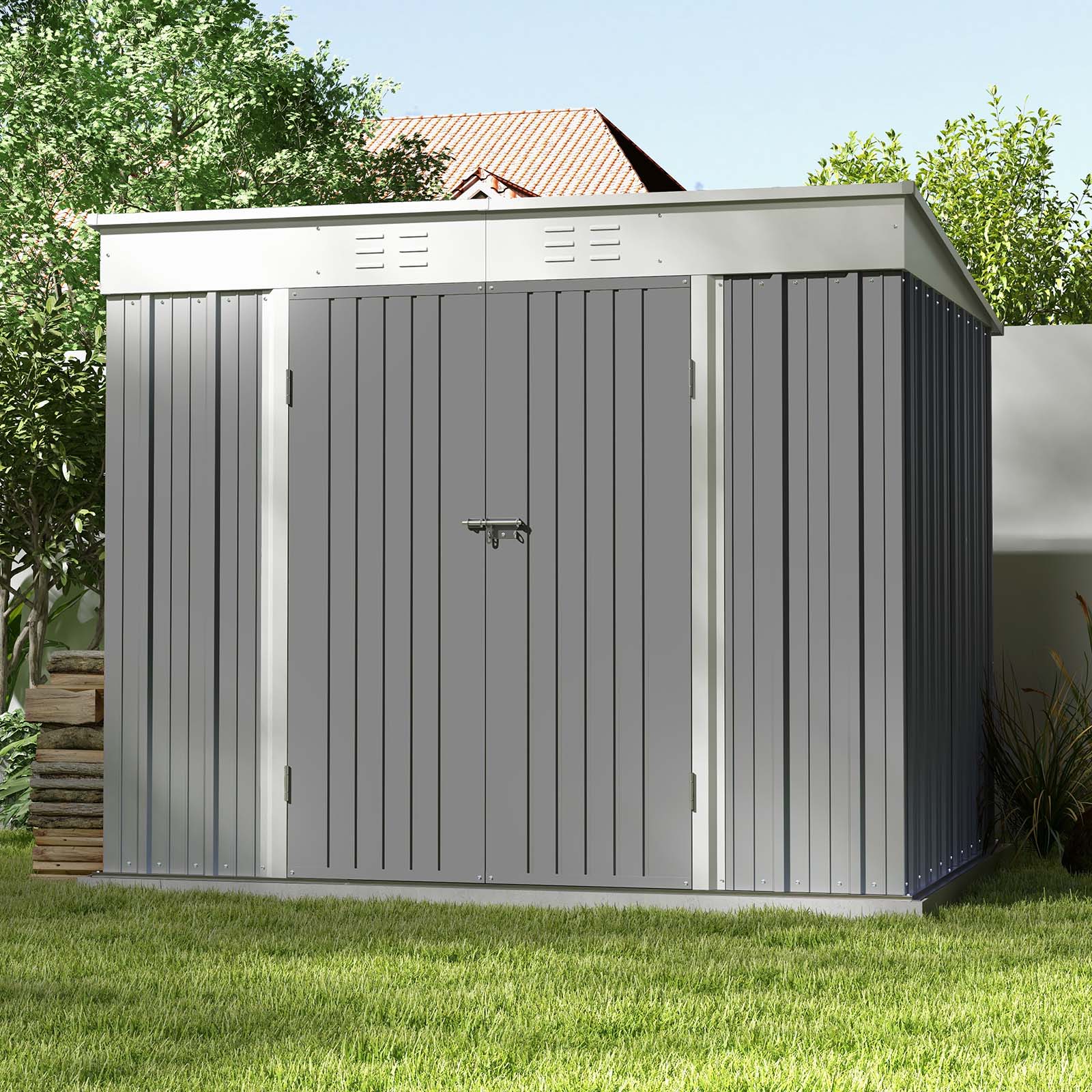 Patiowell 8-ft x 6-ft Galvanized Steel Storage Shed in the Metal ...