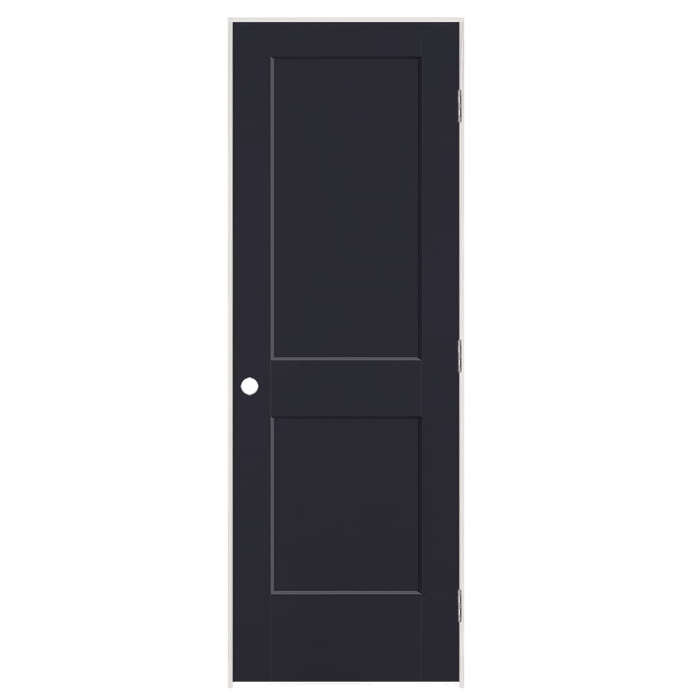 Masonite 896046 28-in x 80-in Midnight Solid core 2-panel Left hand Smooth Prefinished Molded composite Flat Jamb Single Prehung Interior Door
