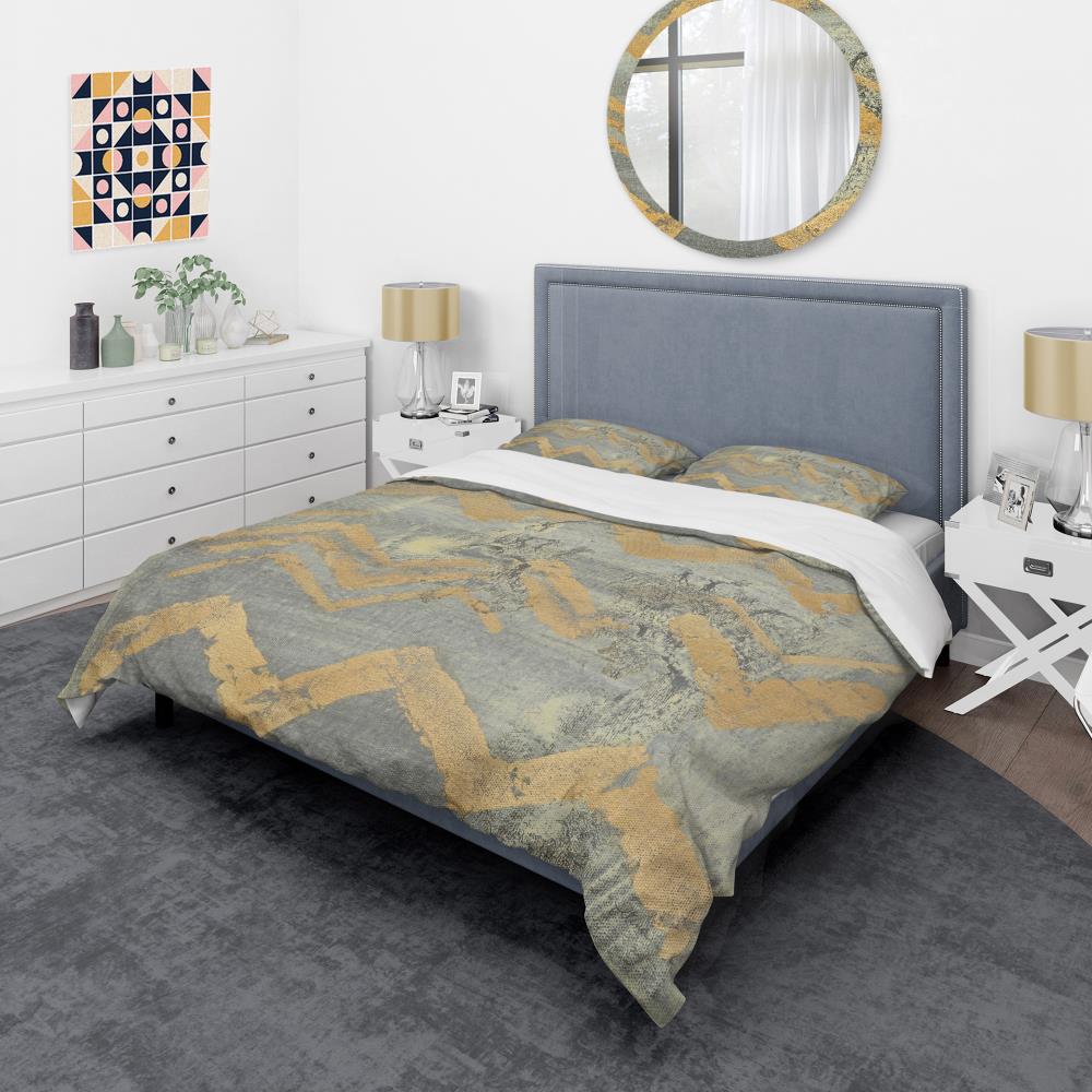 Designart BED30520-T 3 -Piece Gold Twin Duvet cover Set