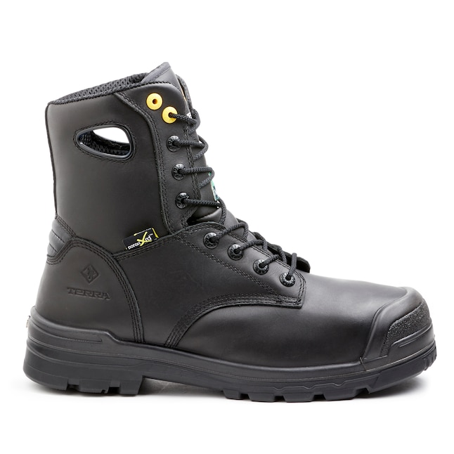 Terra Mens Black Waterproof Steel Toe Work Boots Size: 4 Medium in the ...