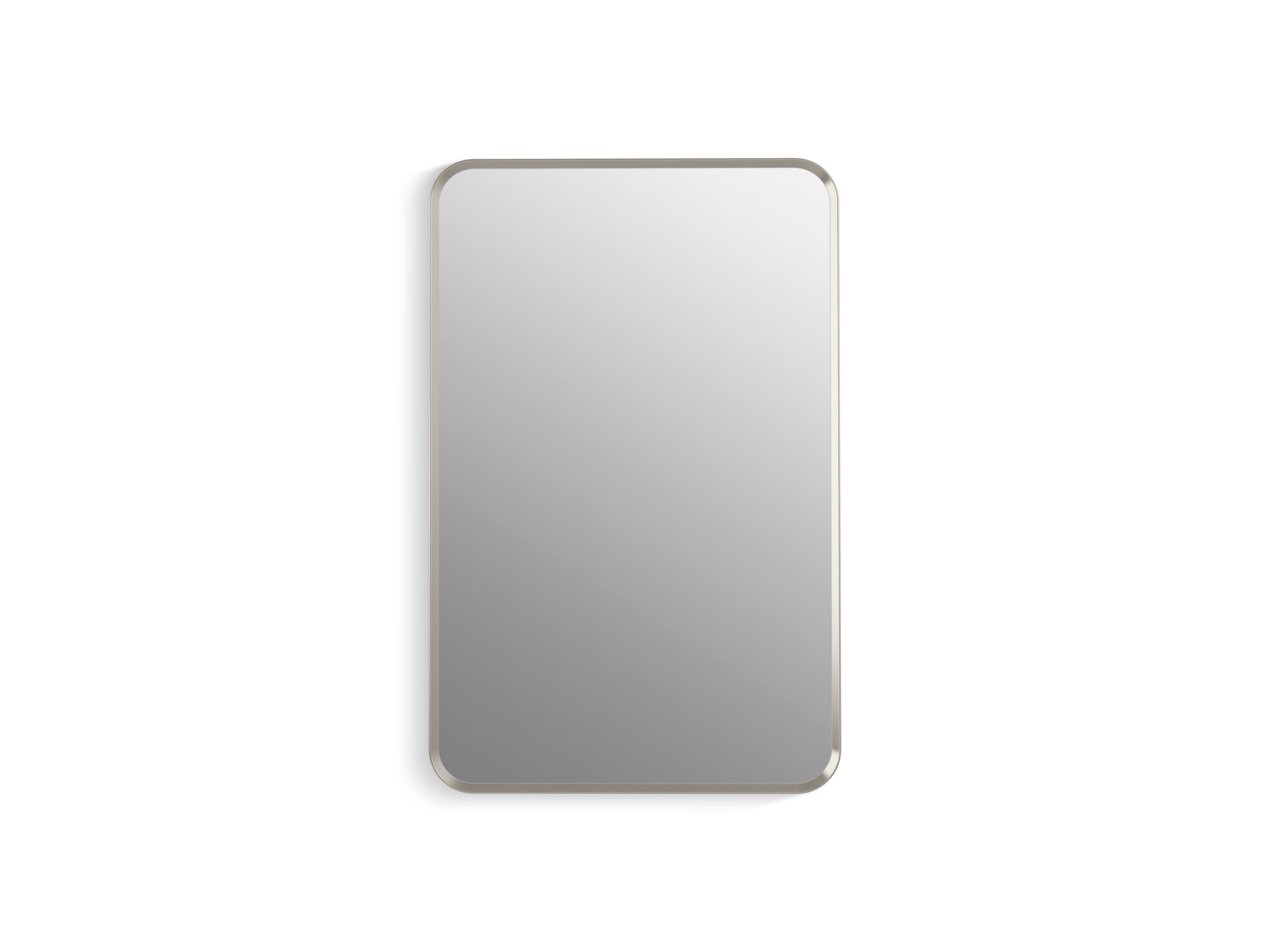 KOHLER Verdera 22-in x 34-in Surface/Recessed Mount Brushed Nickel Mirrored Medicine Cabinet