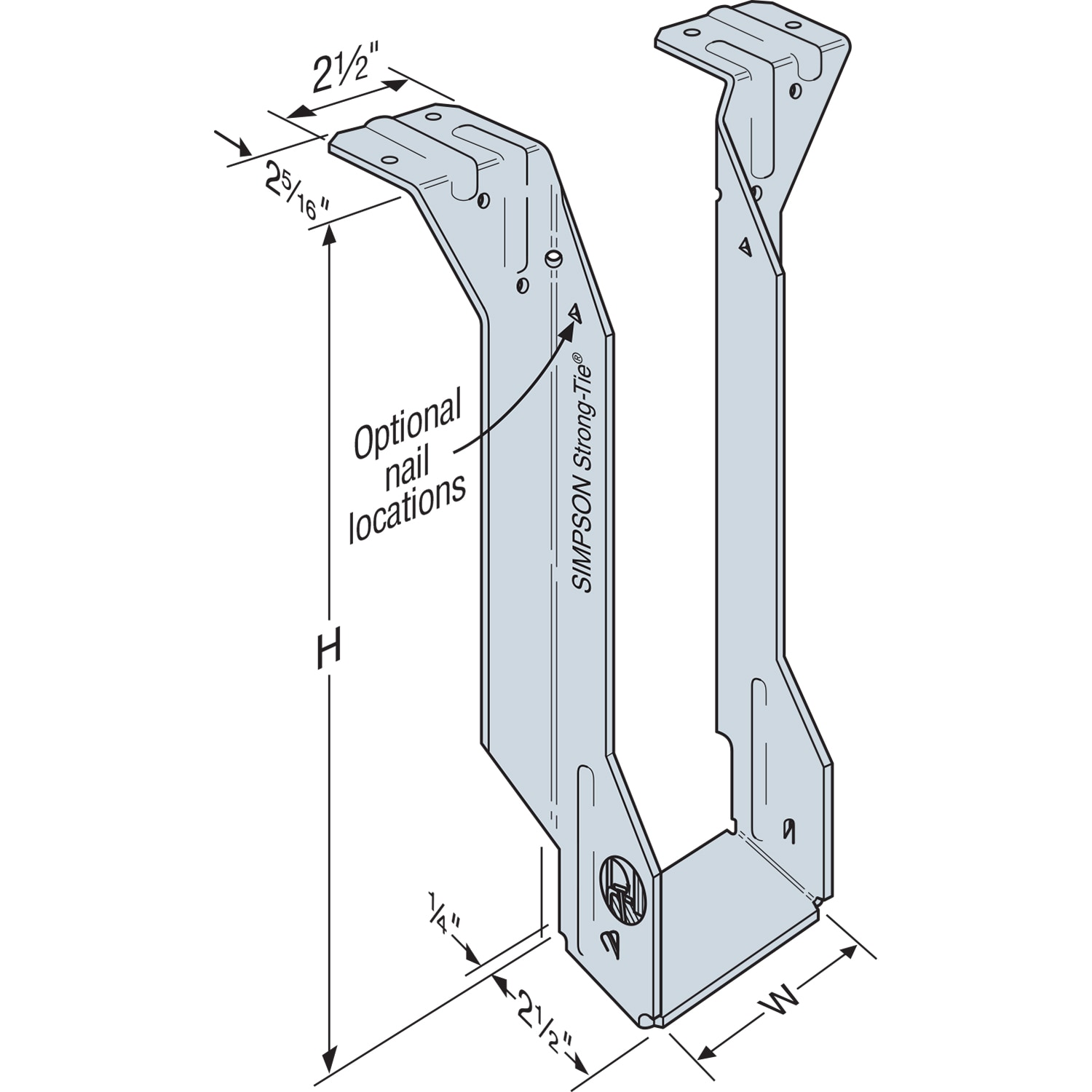 Simpson Strong-Tie HUS Galvanized Face-Mount Joist Hanger for 1-3/4 x  9-1/2 Engineered Wood - Schillings