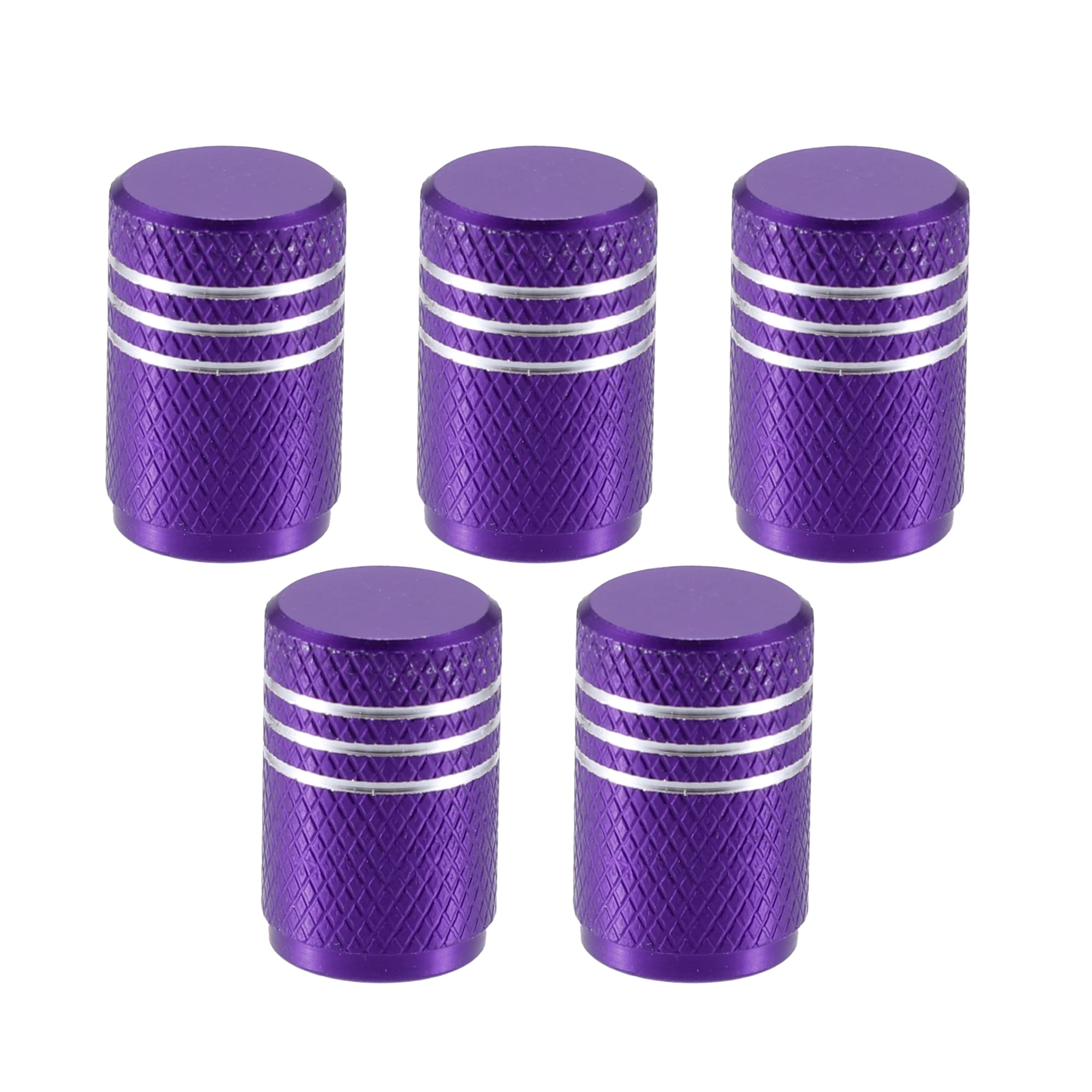 Unique Bargains 5pcs Purple Car Round Tire Valve Stem Cap with Rubber ...