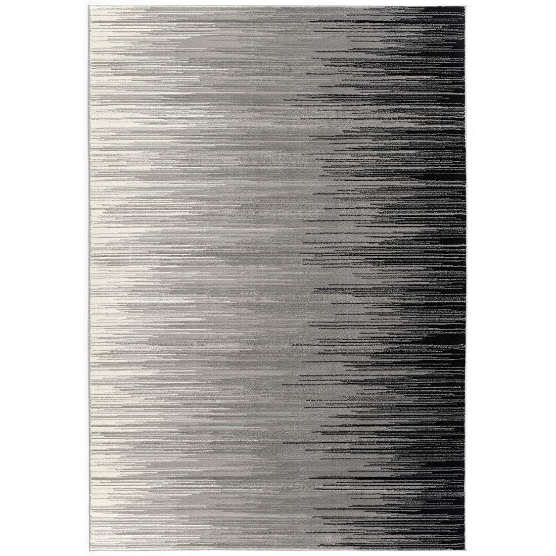 HomeRoots 4000393934 4 x 6 (ft) Loomed Olefin Black Rectangular Indoor Abstract Area rug