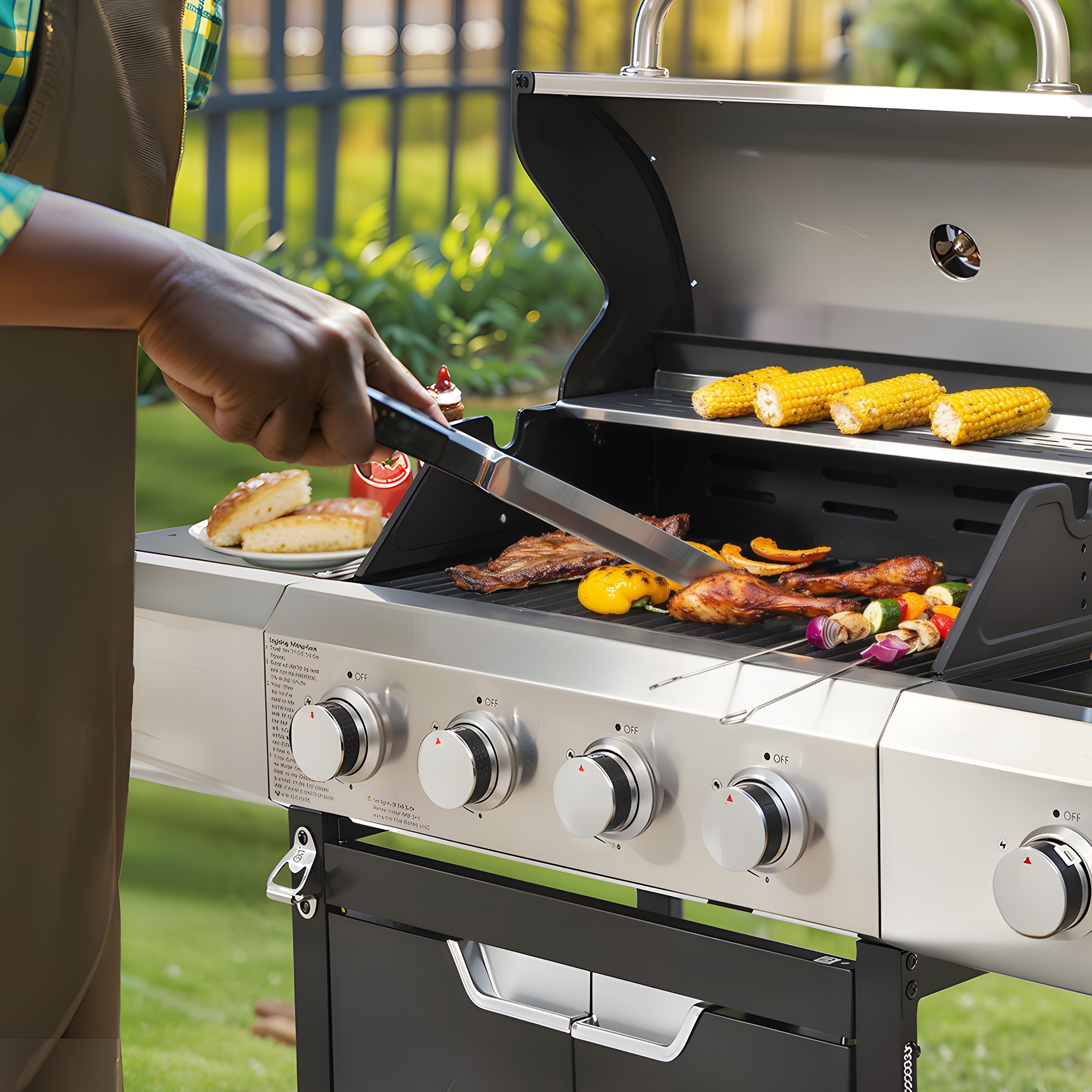 Lycvki CP12 Gas-Grill-Cookgrates-Warmracks - View #3