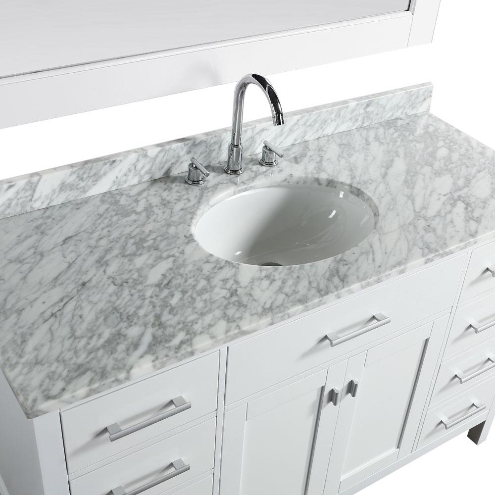 Design Element London 54-in White Undermount Single Sink Bathroom ...