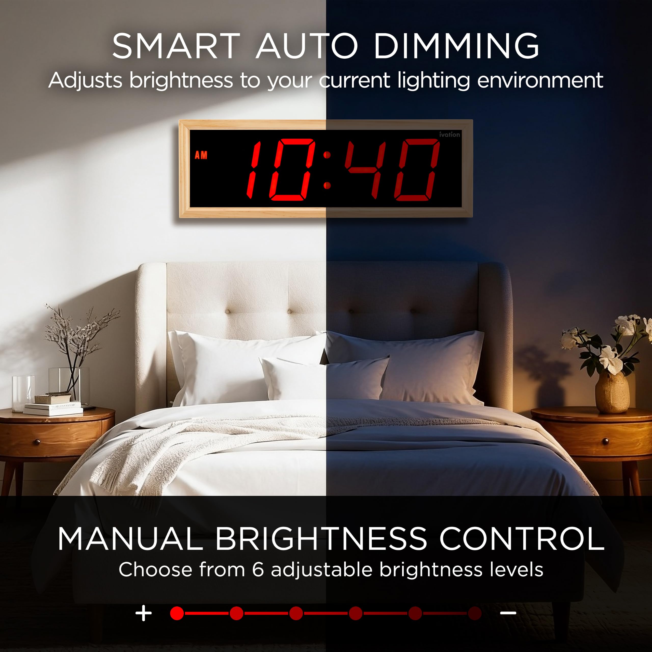 Ivation JID1018RED Indoor-Outdoor-Clocks - View #4