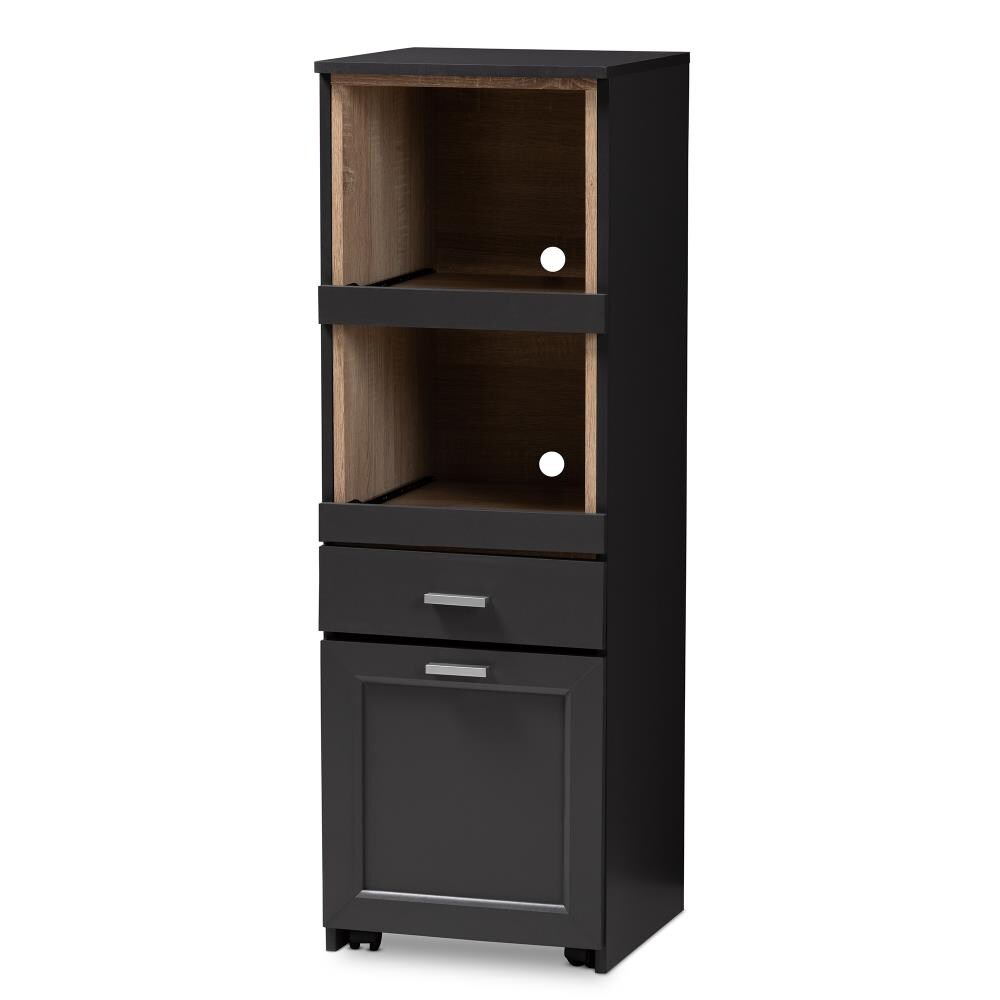 Baxton Studio Fabian Contemporary Modern Charcoal Kitchen Hutch