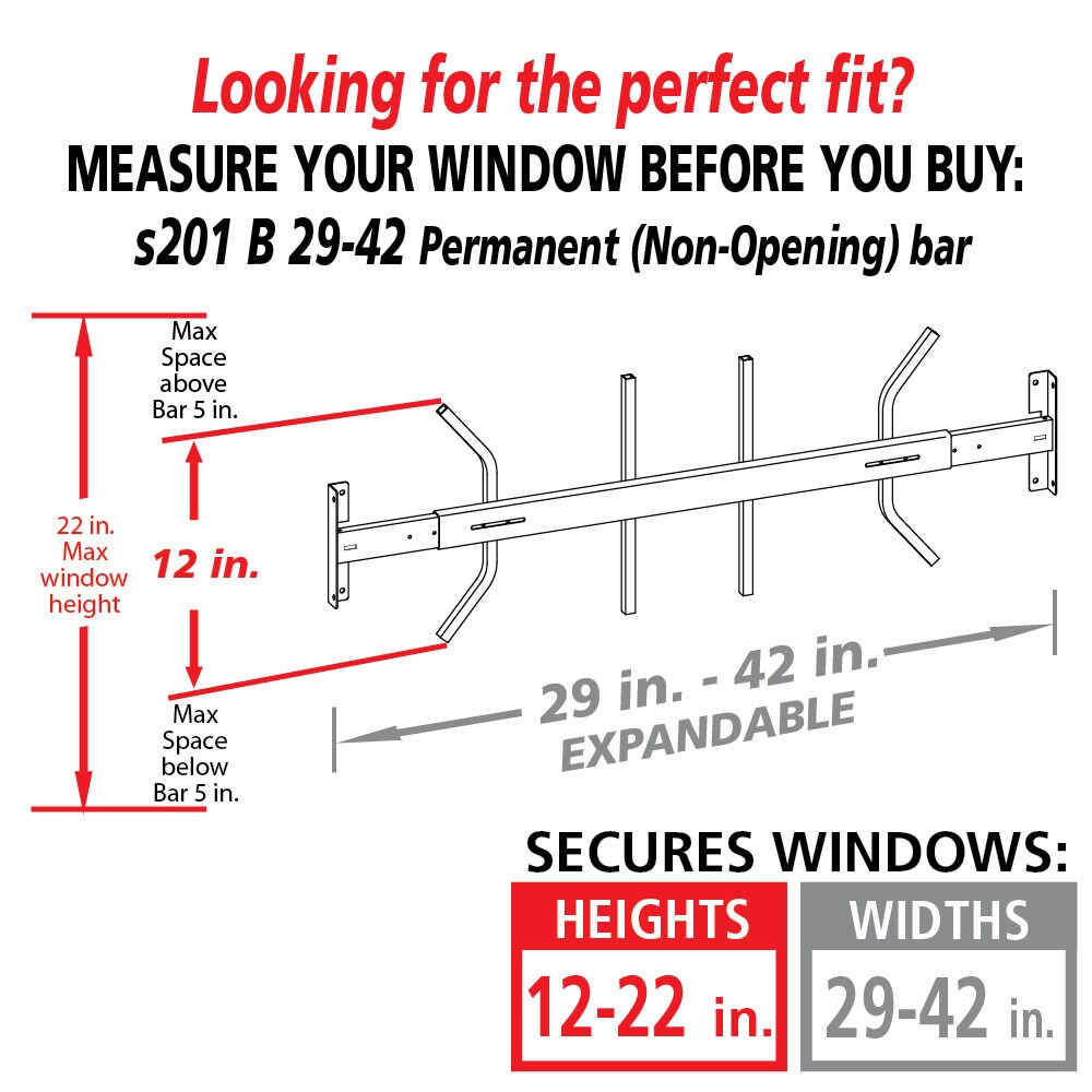 Mr. Goodbar S201 B 29-42 Window-Security-Bars - View #2