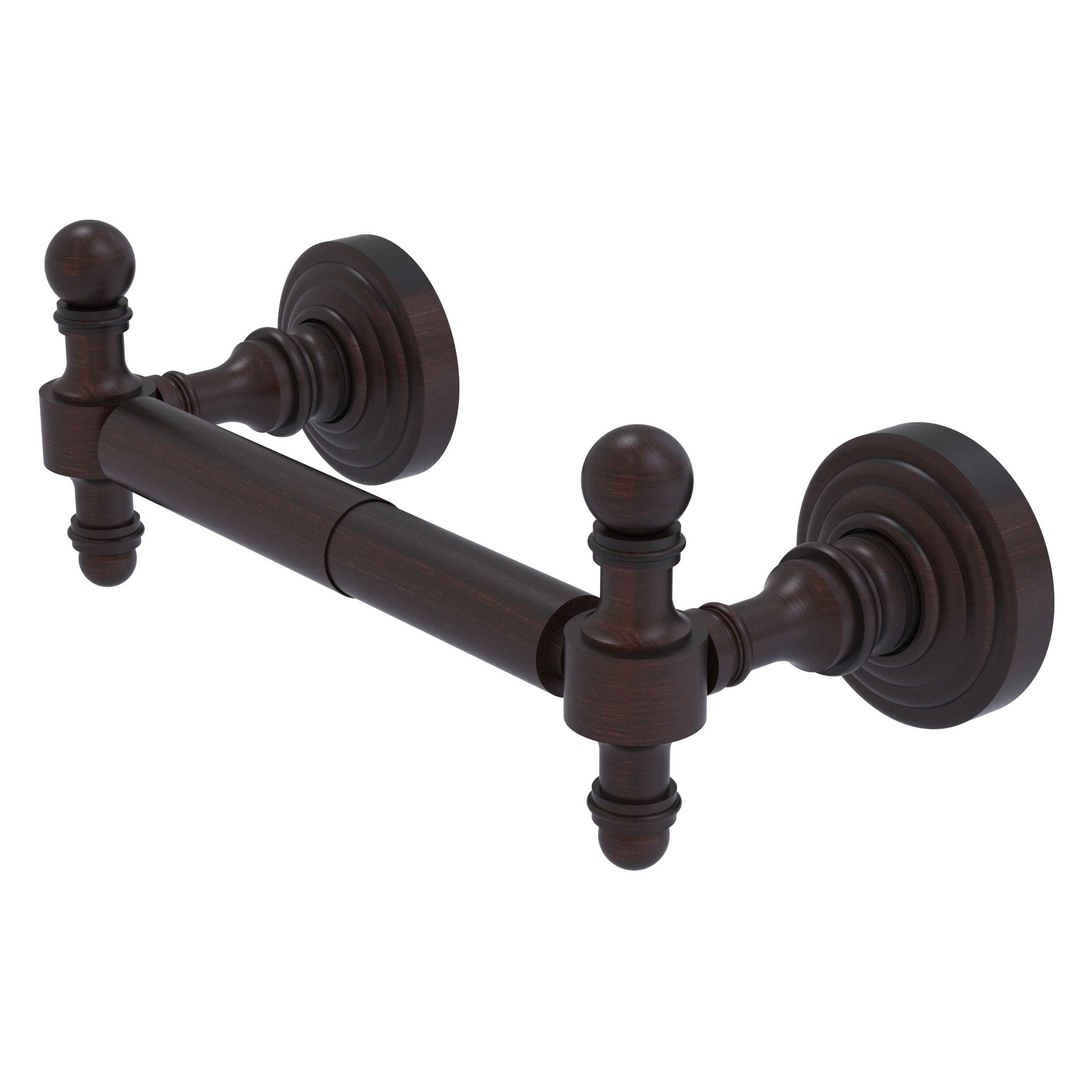 Allied Brass RW-24-VB Retro Wave Venetian Bronze Wall mount Double post Toilet Paper Holder 1 -Rolls with Storage