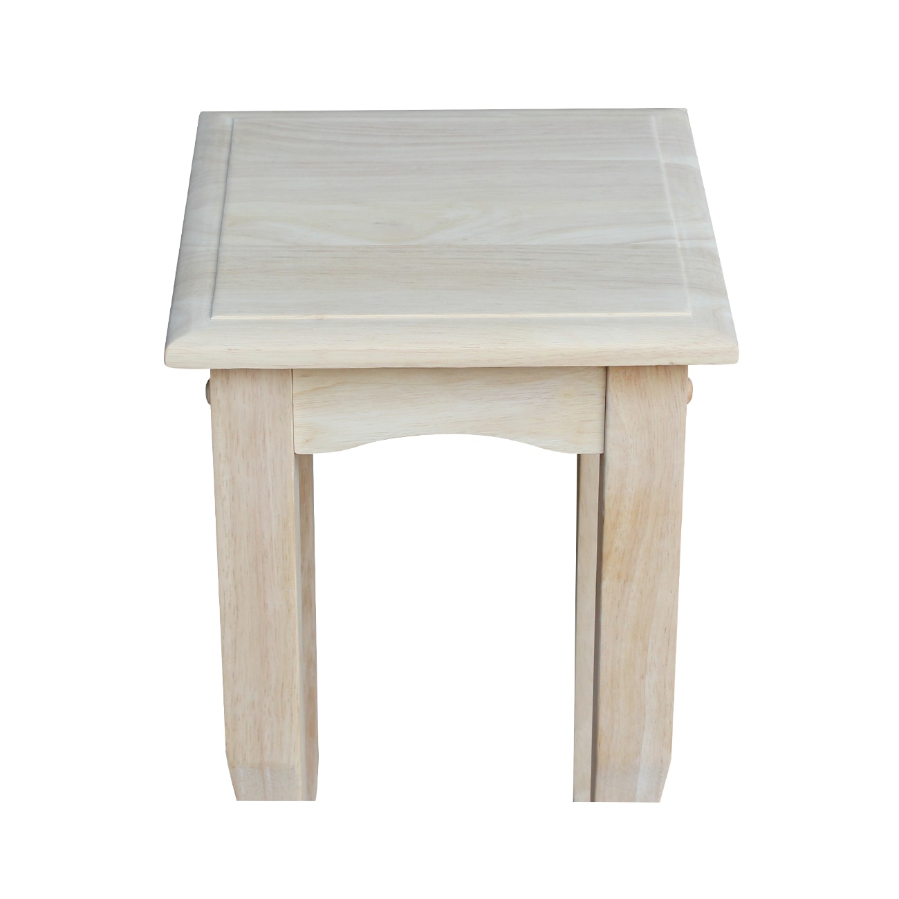 21" White Parawood Square Accent Table with Saber Legs