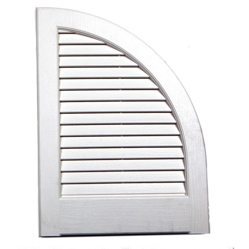 Alpha ACCLVQTRRNDWHT 14.5-in W x 17-in H White Louvered Exterior Shutters (2-Pack)