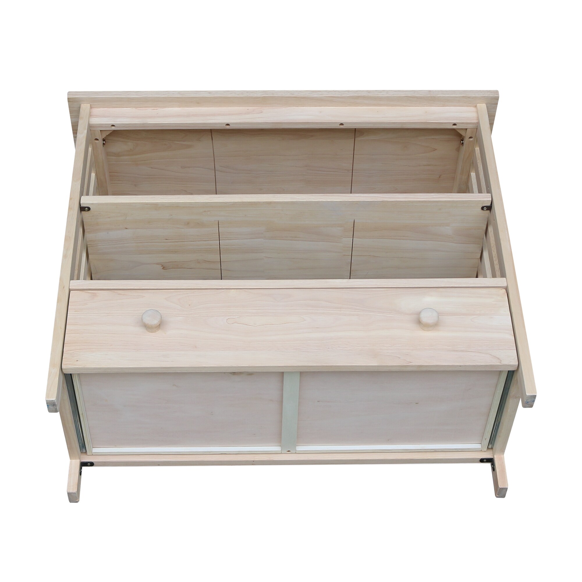 Brown Solid Wood Mission Entertainment TV Stand with Cabinet