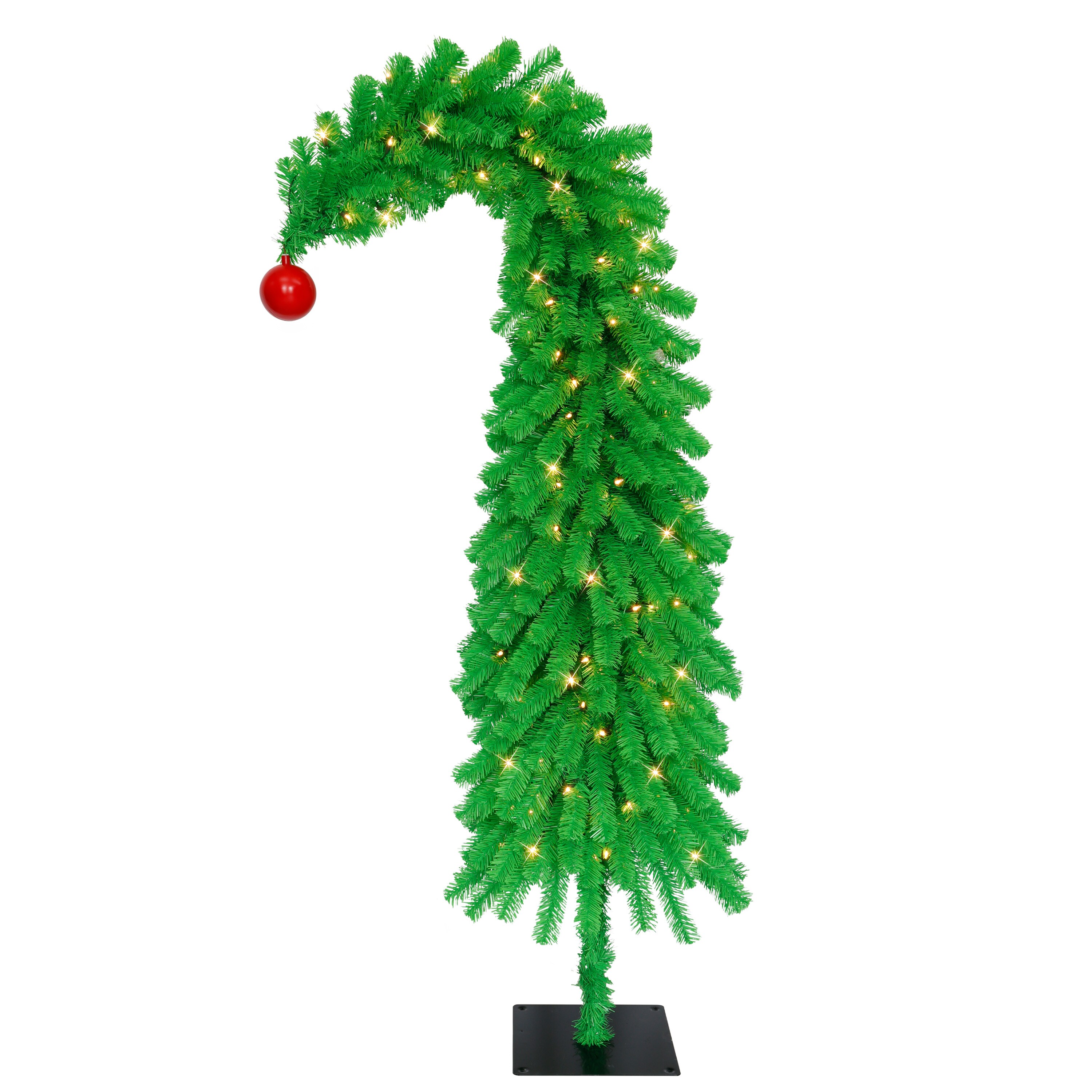 Puleo International 6-Feet Pre-lit Slim Artificial Christmas Tree with Clear Incandescent Lights #4657A-T60C150