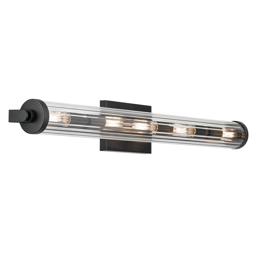 Kichler 45650BK Azores 32-in 5 -Light Black Industrial Vanity light bar