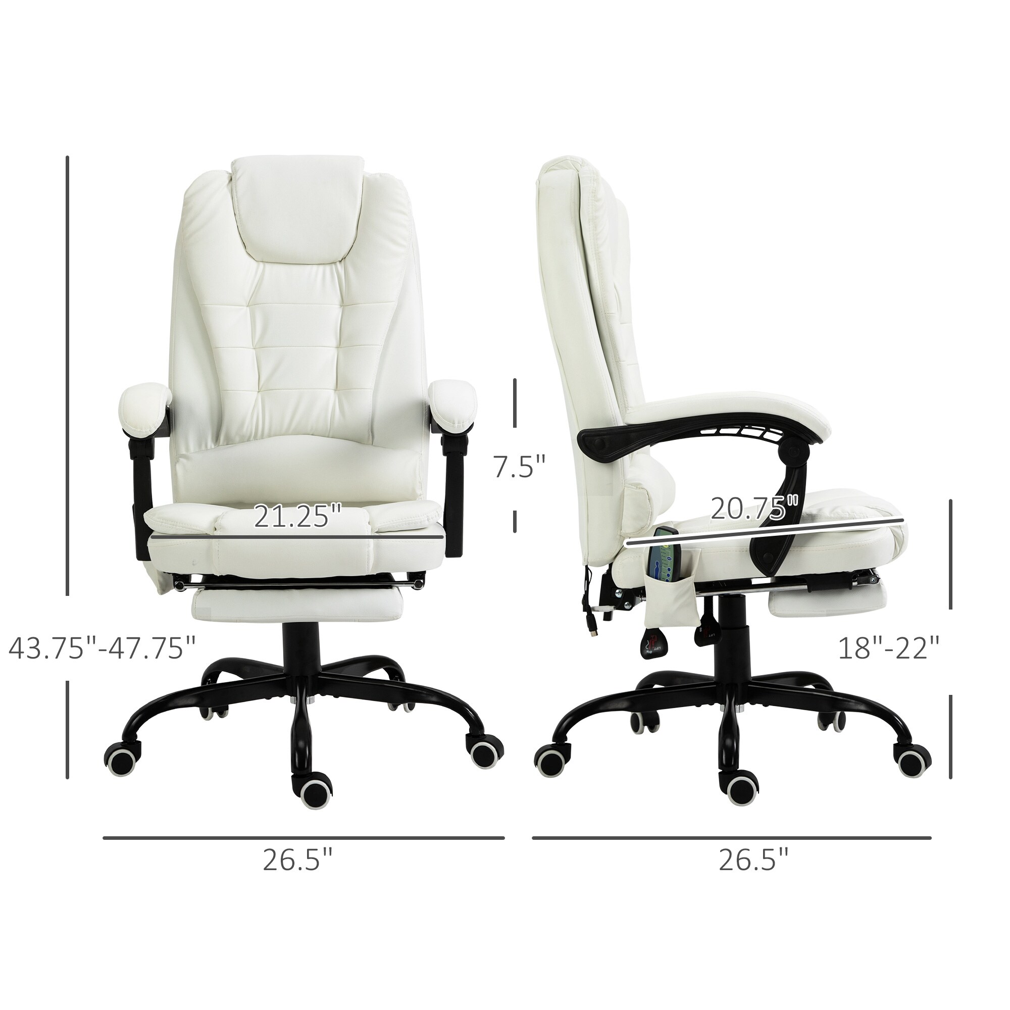 Vinsetto 921-342V81WT Office-Chairs - View #3
