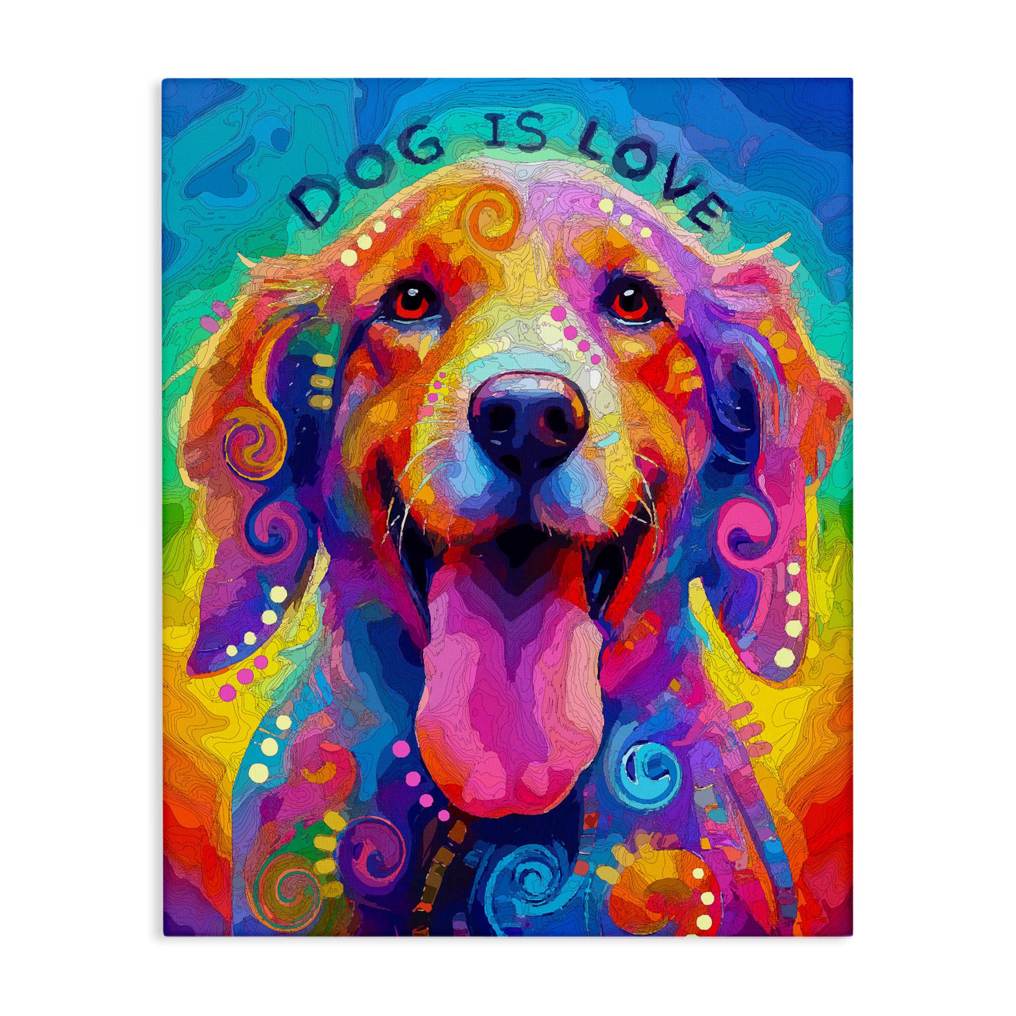Stupell Industries Dog Is Love Swirled Pattern Canvas Art