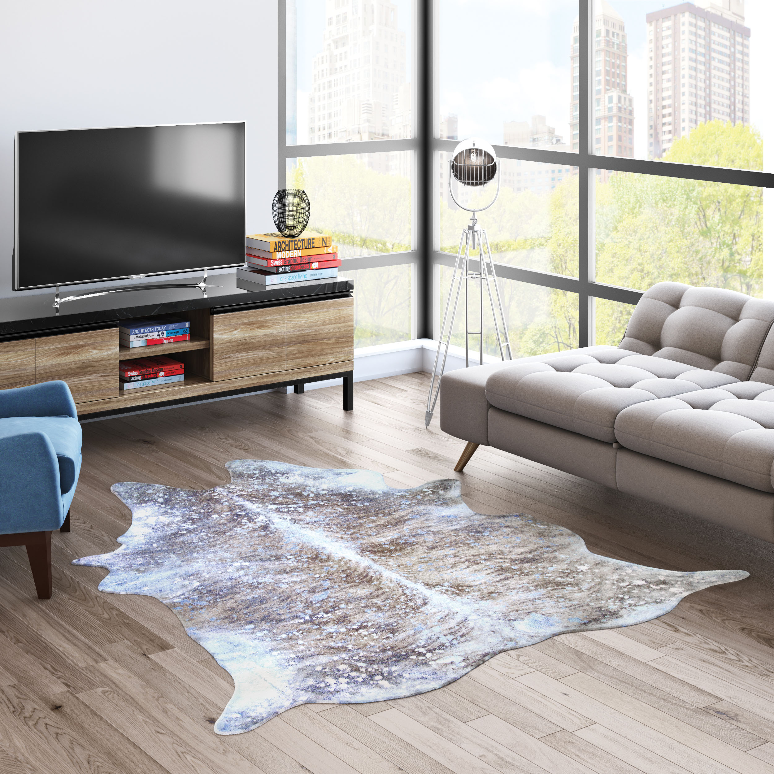 Couristan 99890220070074Z Chalet 7 x 7 (ft) Leather Pepper Rectangular Indoor Geometric Area rug