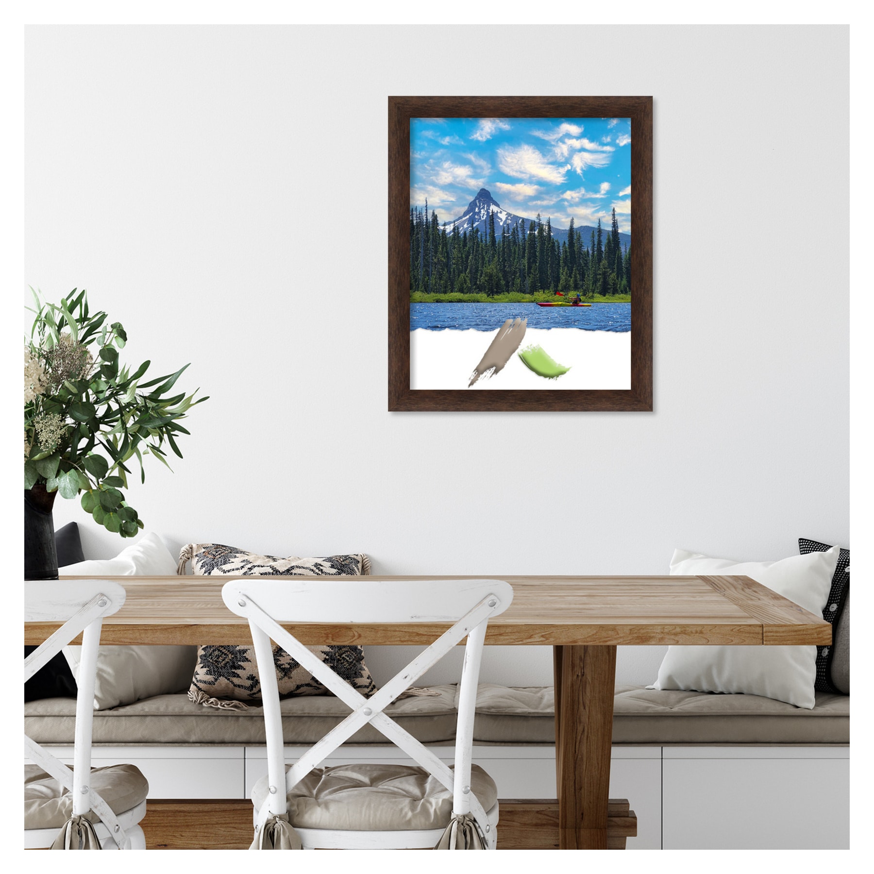 Warm Walnut Narrow Wood Picture Frame 18"x22"