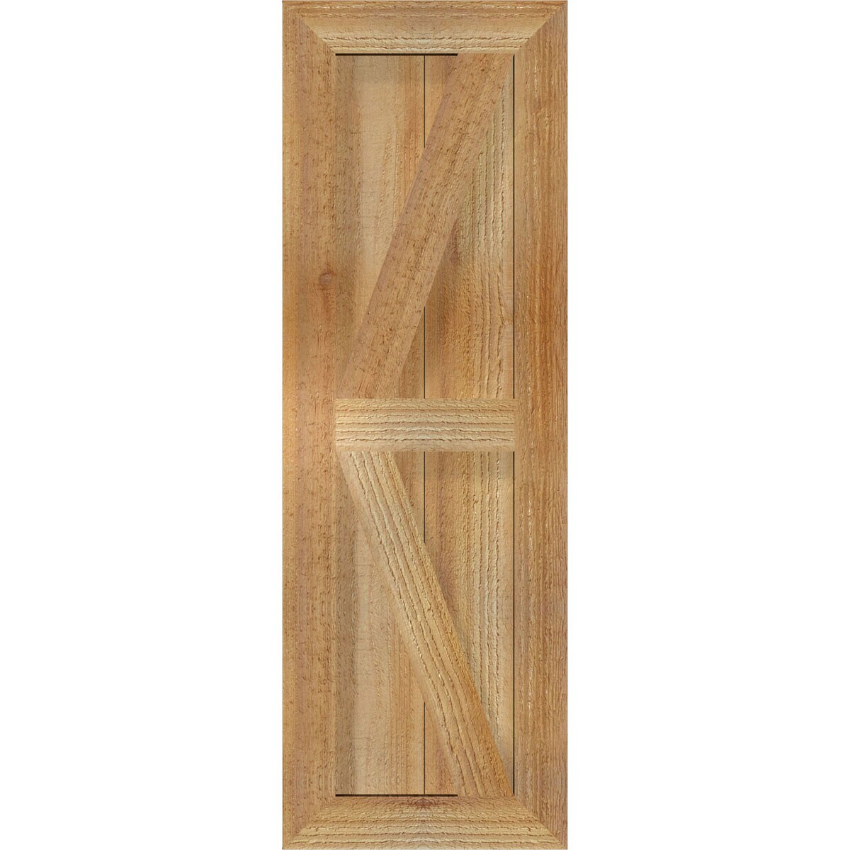 Ekena Millwork RBF06Z11X032RWR 10.75-in W x 32-in H Unfinished Paintable/Stainable Board and batten Framed with z-bar Wood Exterior Shutters ( 2 -Pack )