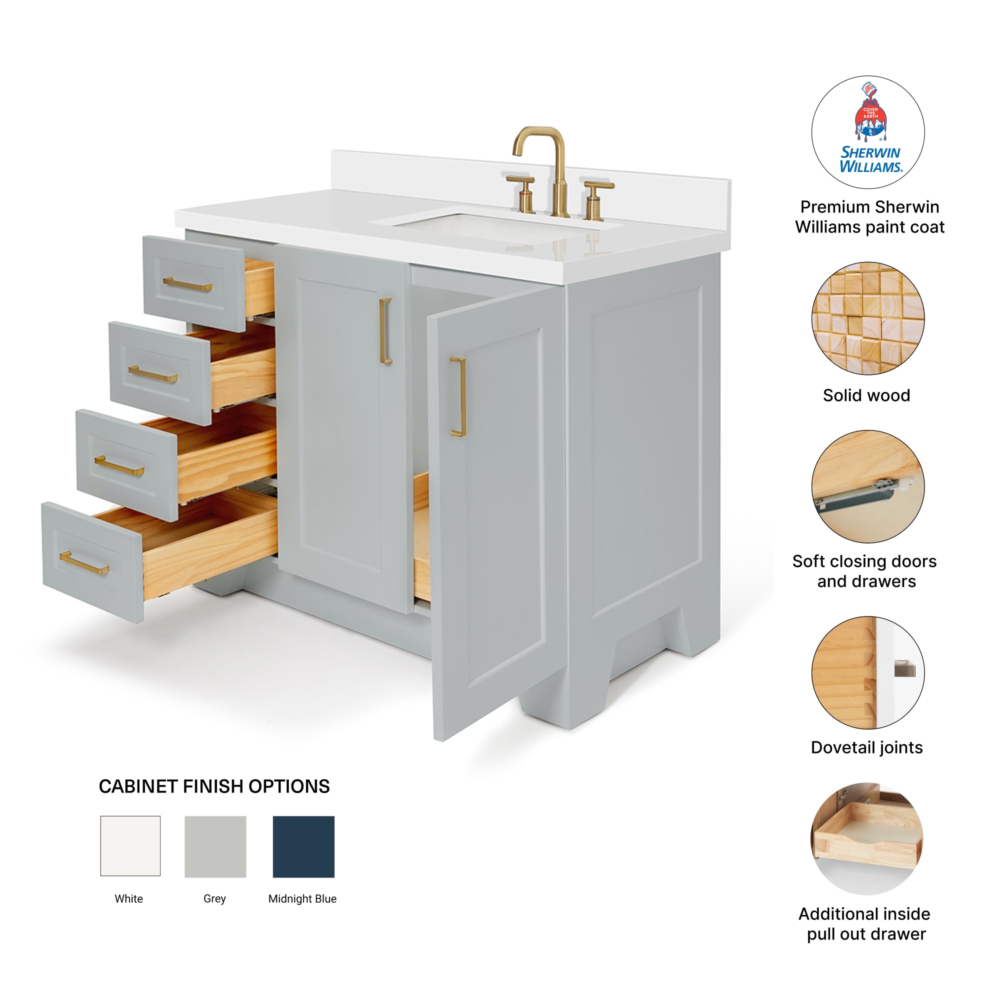 ARIEL Q043SRWQRVOGRY Bath-Vanity-Combo - View #4