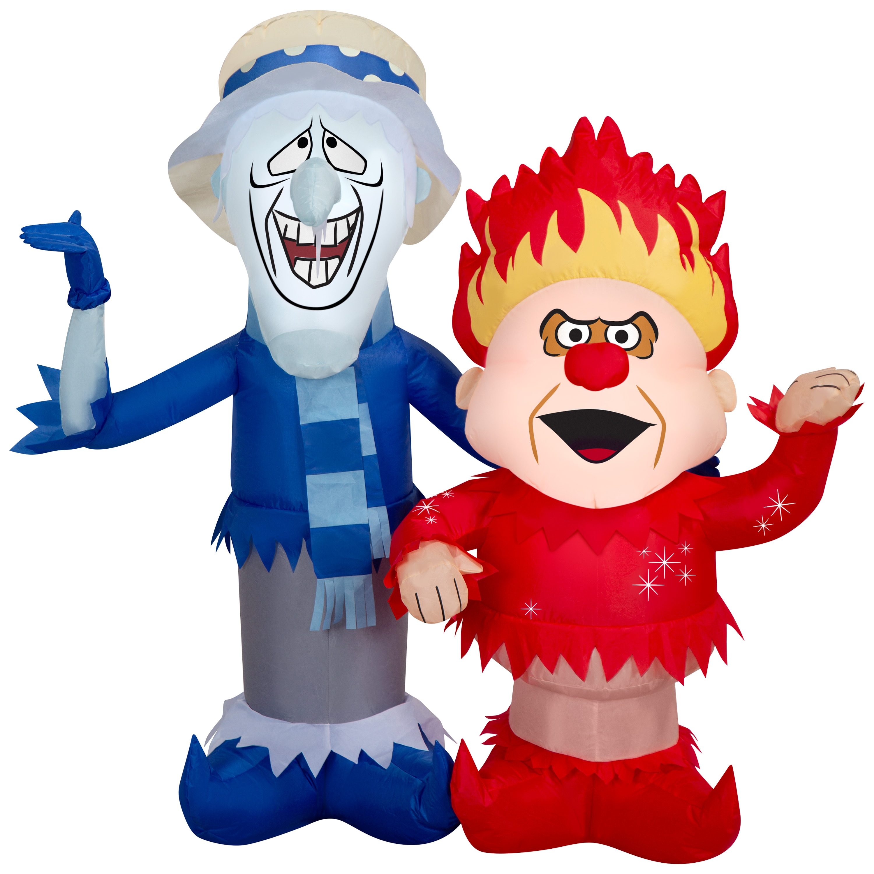 Warner Brothers 4-ft Lighted Heat Miser and Snow Miser Inflatable