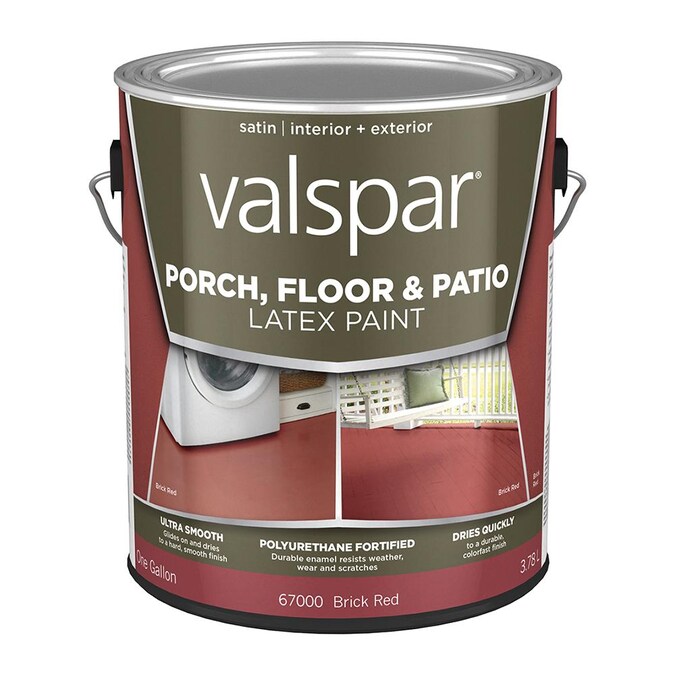 Valspar Tile Red Satin Interior Or Exterior Porch And Floor Paint 1 Gallon In The Department At Com - Brick Red Paint For Concrete
