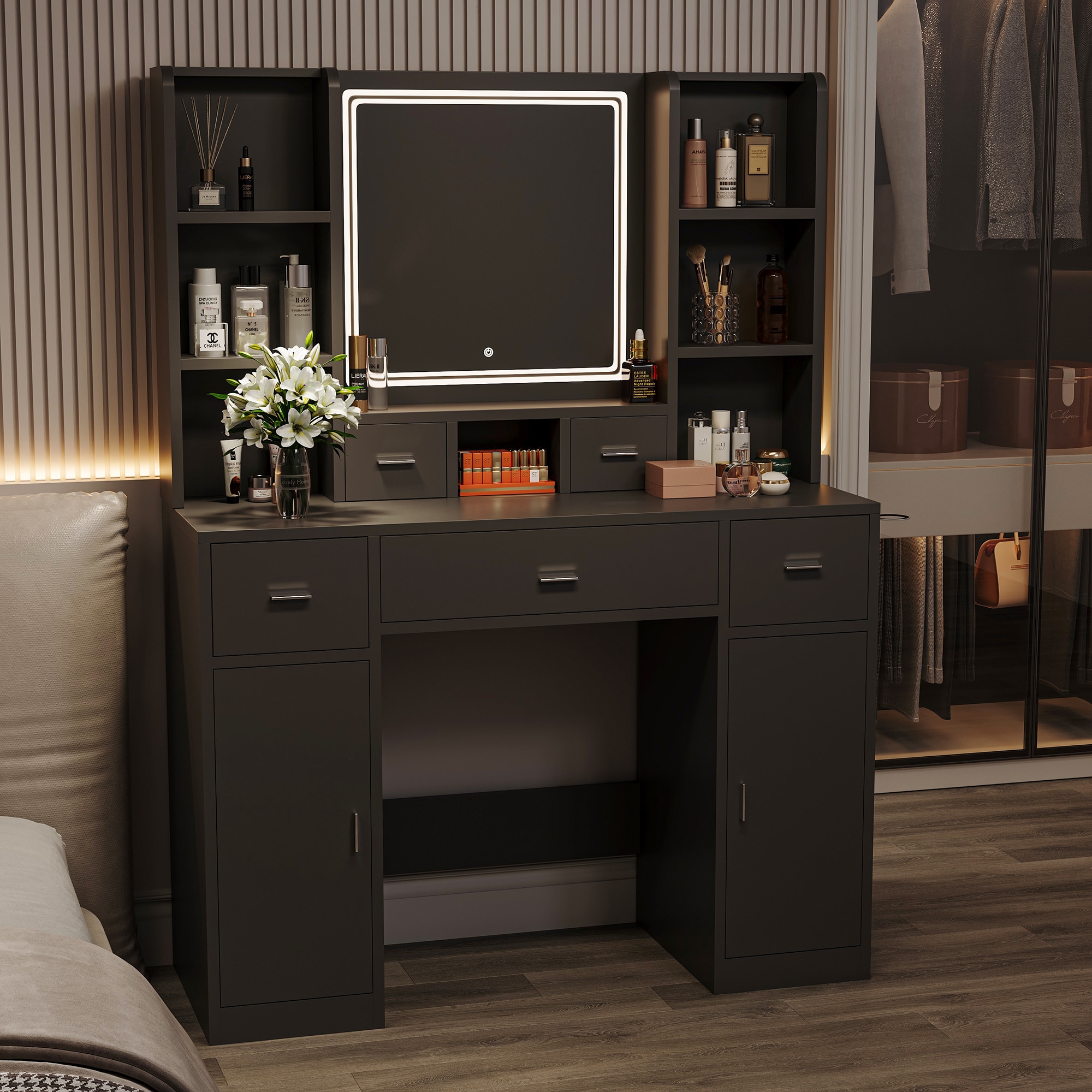 SINOFURN SYC080020BK Bedroom-Vanities - View #7