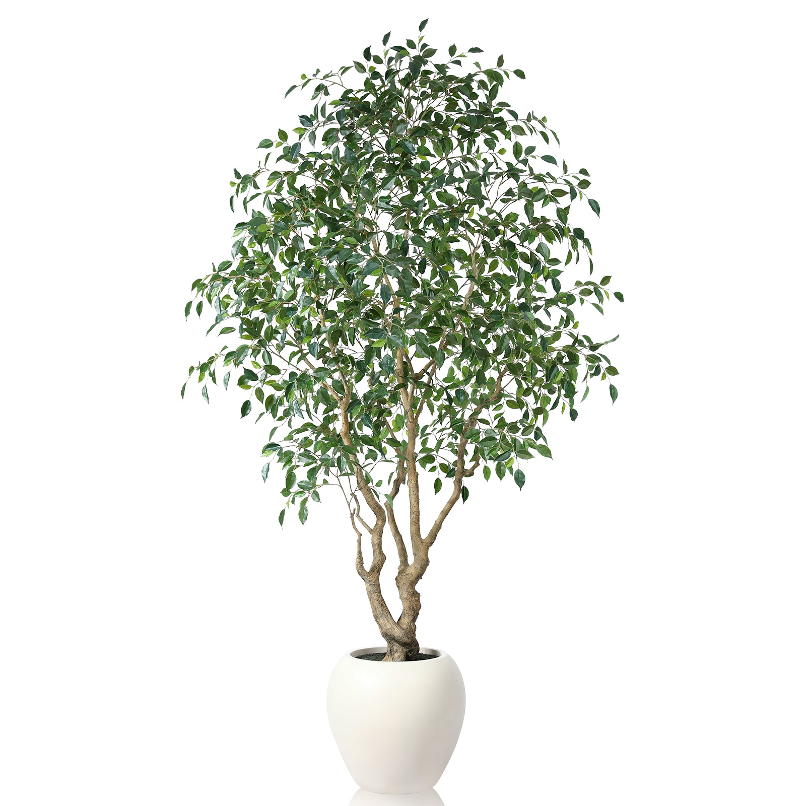 VeriNatural 96-in Green Indoor Floor Ficus Artificial Tree Large Fake Plant