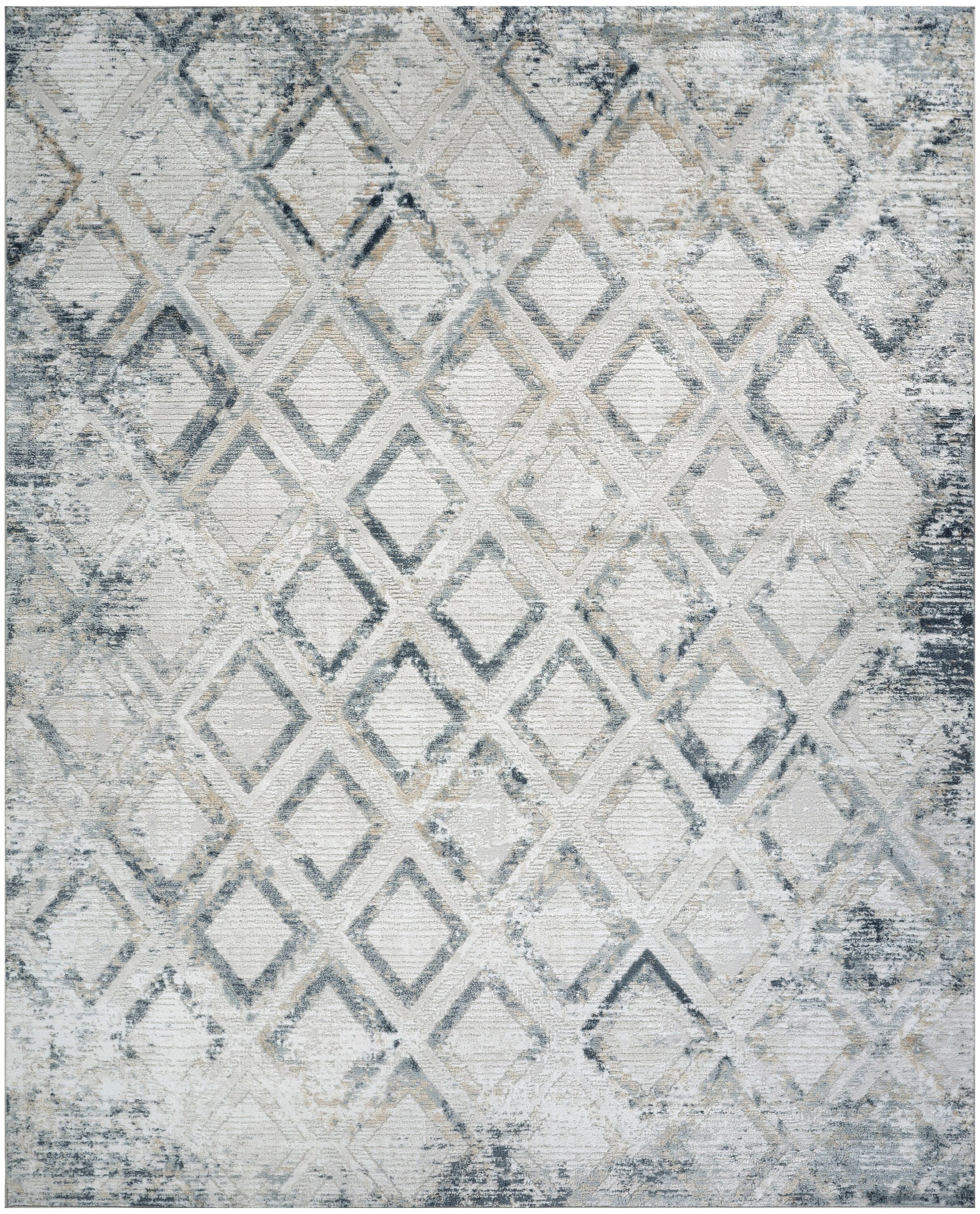  Home Dekor 8 x 10 ft Grey Navy Indoor Area Rug