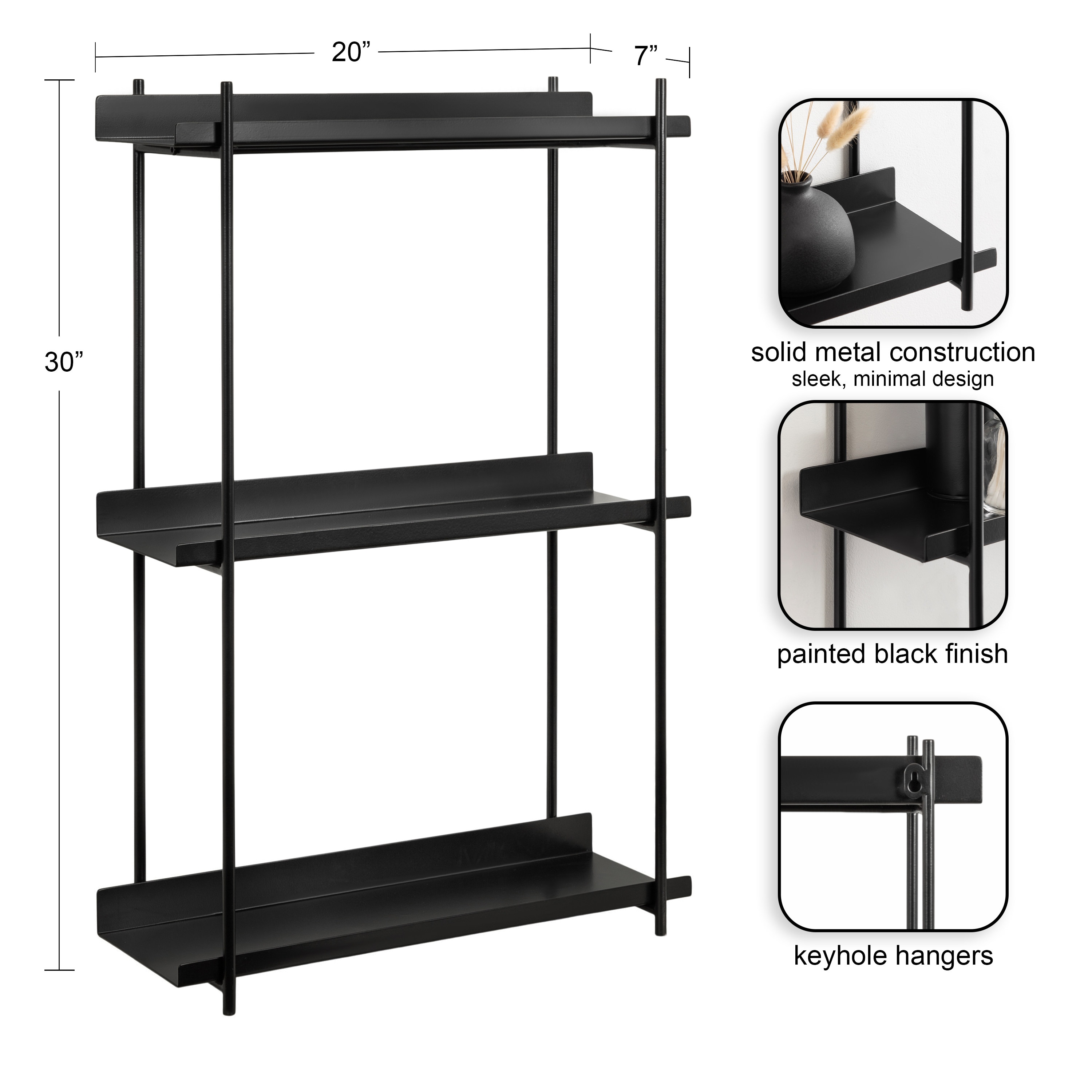Kate and Laurel 227180 Wall-Mounted-Shelving - View #2