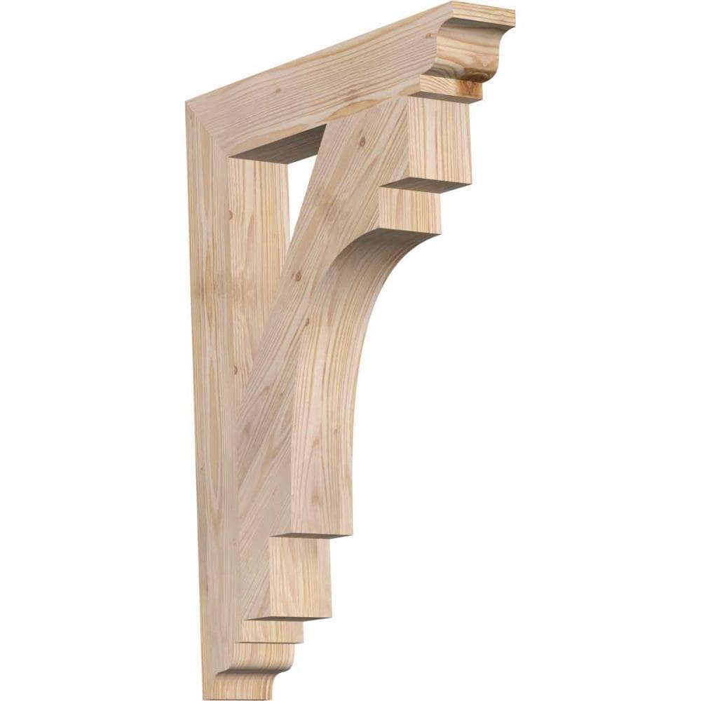 Ekena Millwork BKT04X22X30MRC01SDF Merced traditional smooth 3-1/2-in x 22-in x 30-in Douglas fir Brown Wood Standard bracket