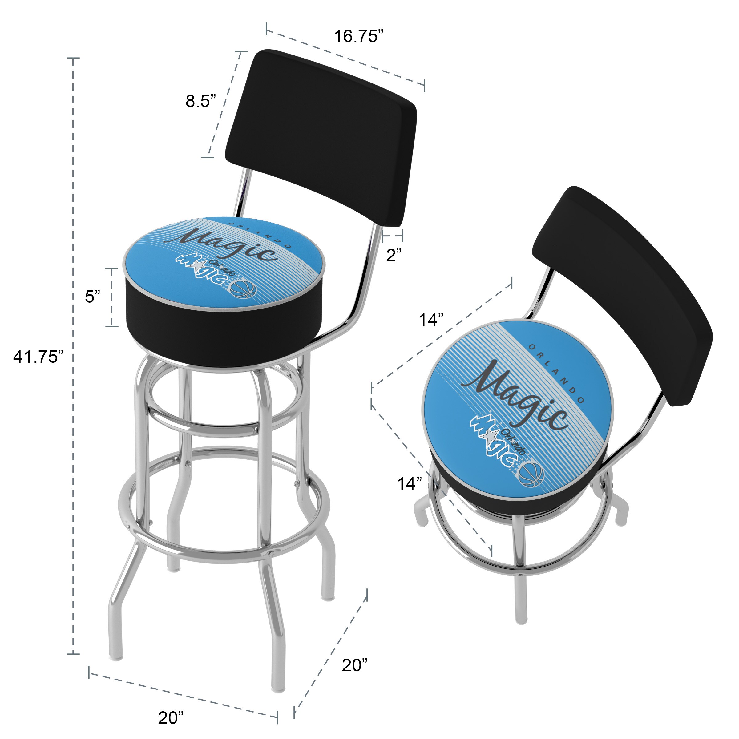 Trademark Gameroom NBA1100HC-OM-TWN stools - View #6