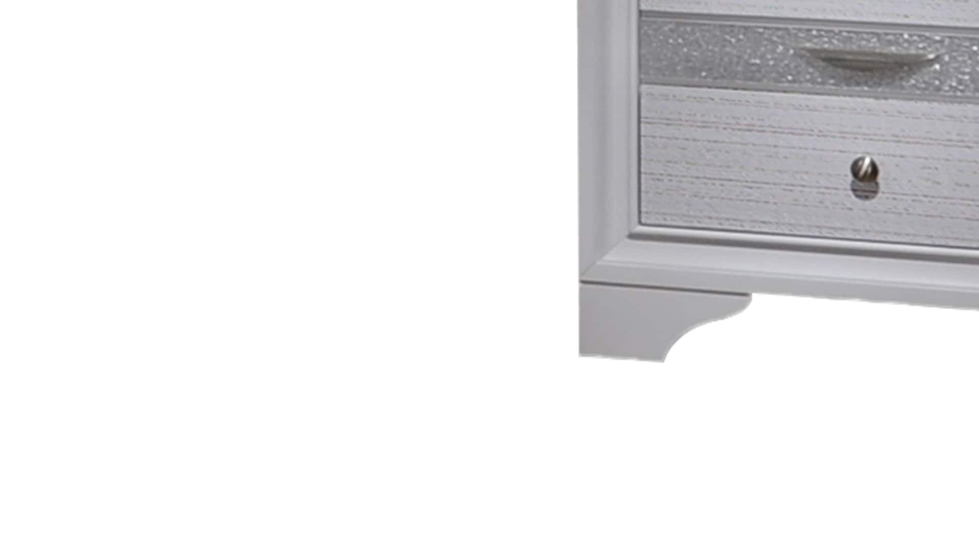 Matrix Traditional 2-Drawer White Wood Nightstand with Jewelry Tray