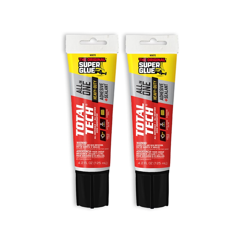 The Original Super Glue 11710602 Total Tech Polymer-based White Multi-use Interior/Exterior Construction Adhesive ( 4.2-fl oz ) 2 -Pack
