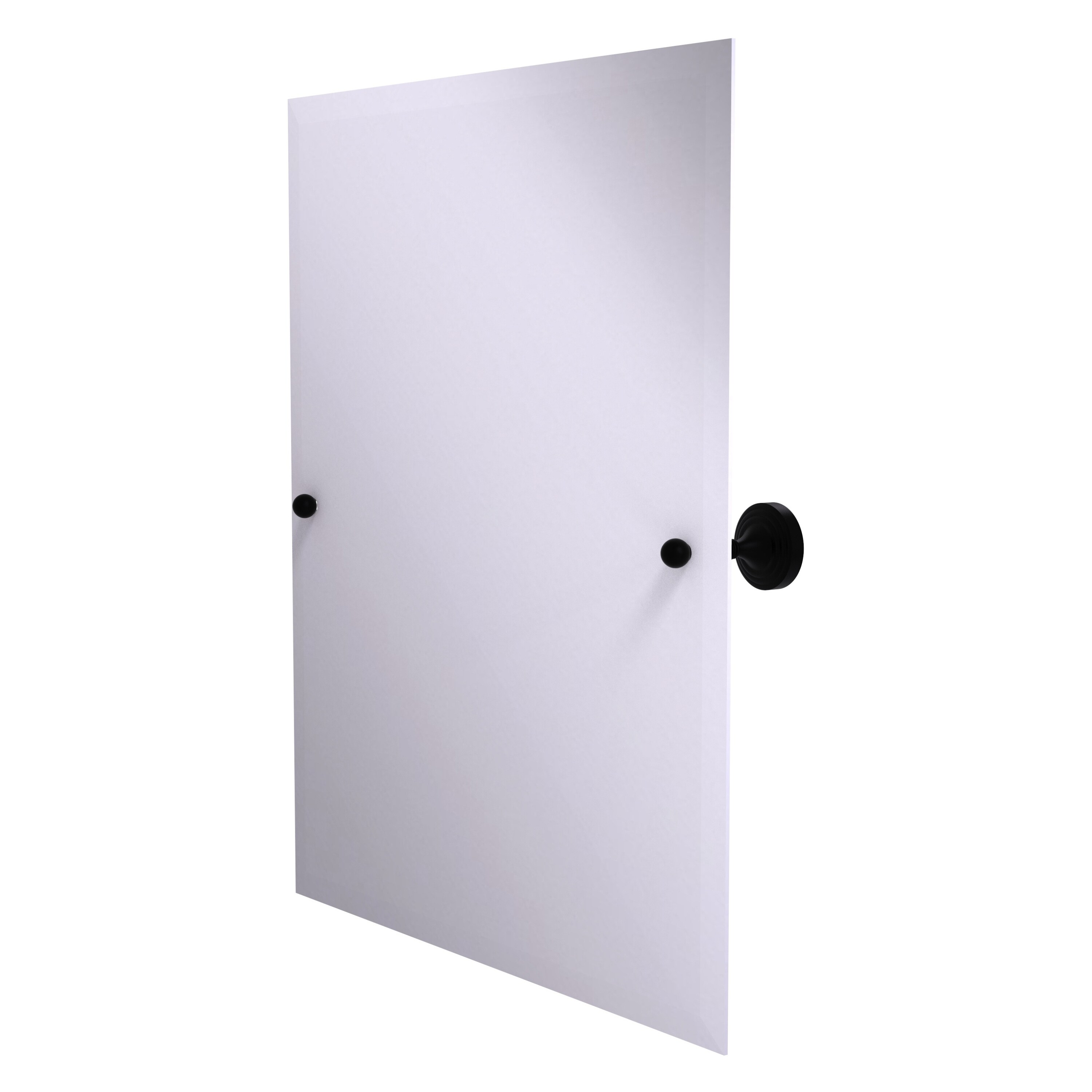 Allied Brass SG-92-BKM Sag Harbor 21-Inches x 3.6-Inches Beveled Frameless Rectangle Tilting Bathroom Vanity Mirror ( Matte Black )