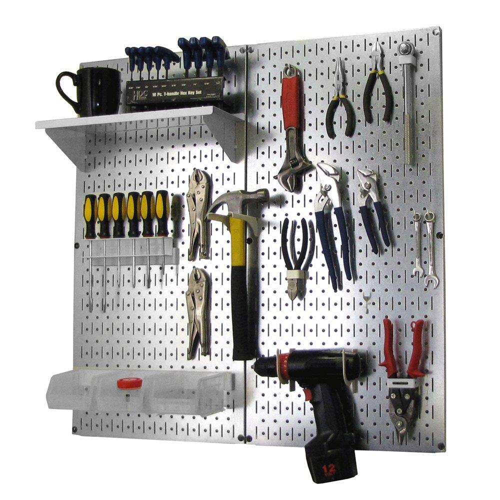 Wall Control 30-WGL-200 GVW 23 -Piece Steel Pegboard kit in Gray 16.0-in W x 32.0-in H