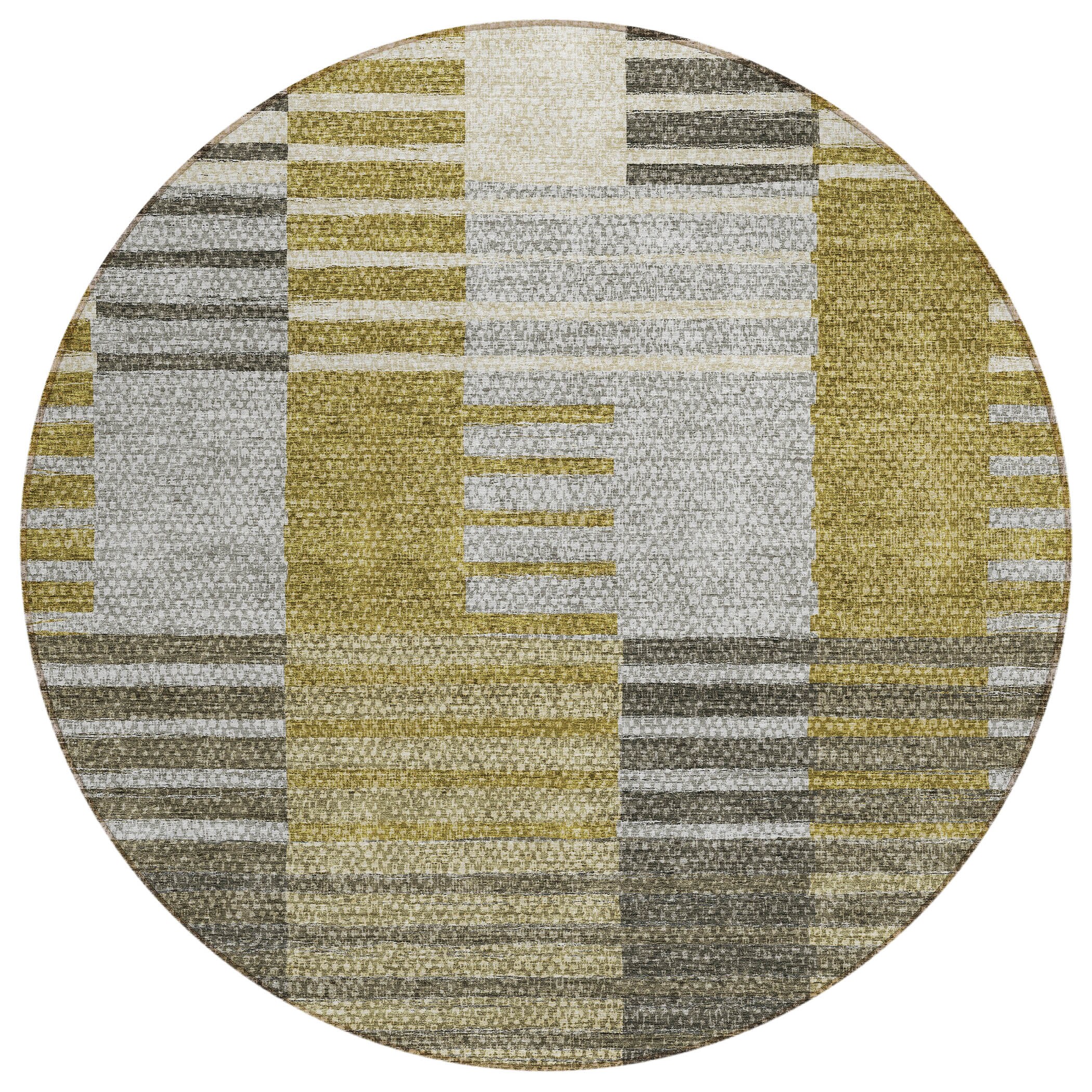 Addison Rugs ACN687BR8RO Chantille ACN687BR 8 x 8 (ft) Polyester Brown Round Indoor/Outdoor Geometric Machine washable Area rug