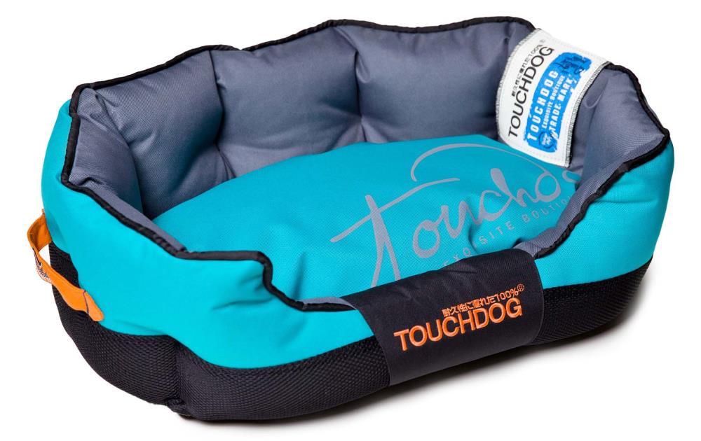 Touchdog PB38BLLG Oval Sky Blue, Black Cotton, Polyester and Nylon Dog Bed ( Large )