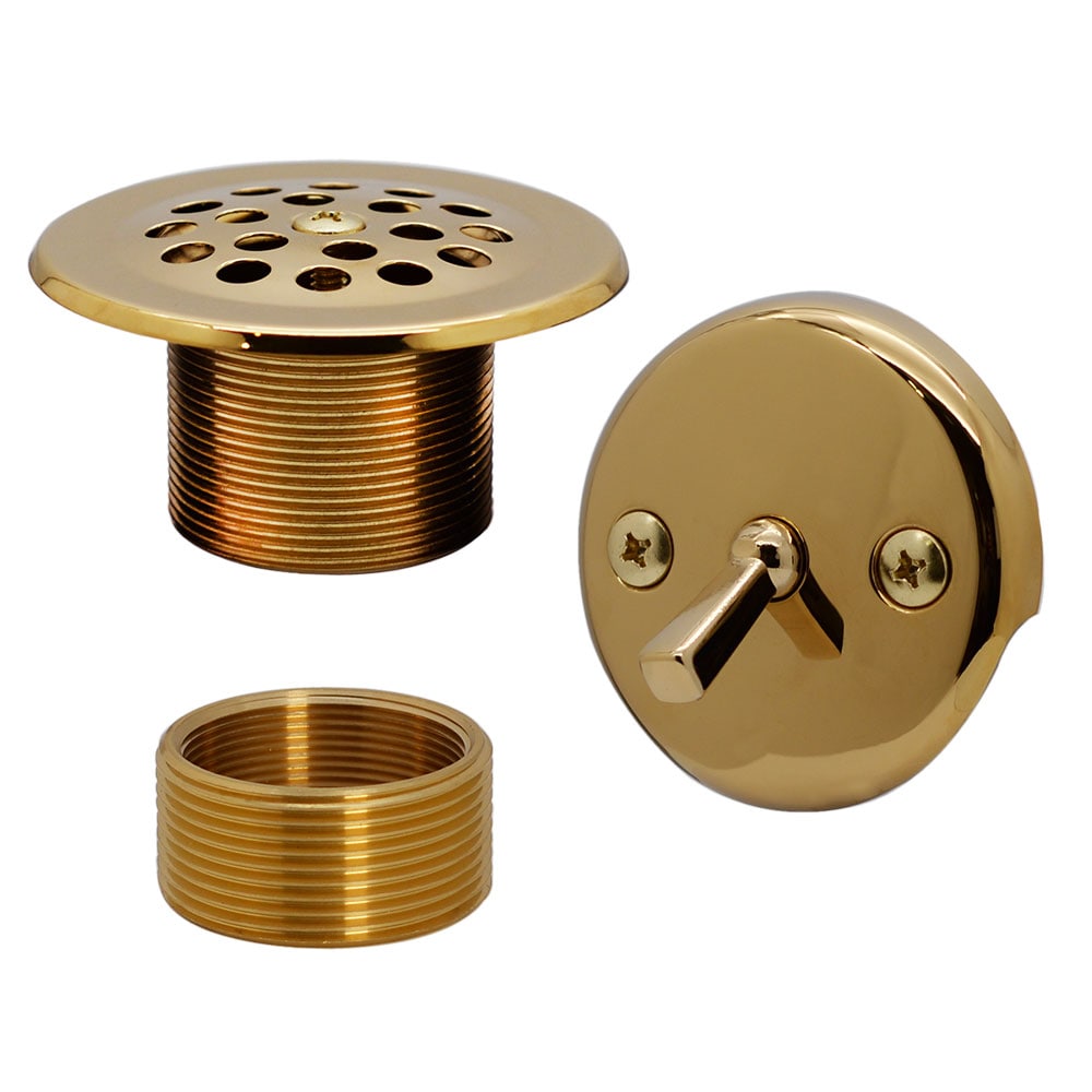 WESTBRASS D92K-01 Beehive Grid Universal Tub Trim with Trip Lever Faceplate In Polished Brass