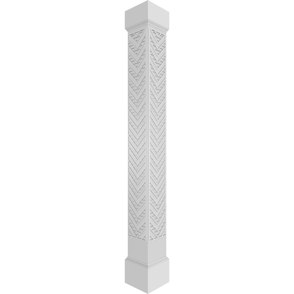 Ekena Millwork CC1008ENGCTMIMI Gilcrest Fretwork 10-Inches L x 8-Feet Unfinished PVC Column Wrap