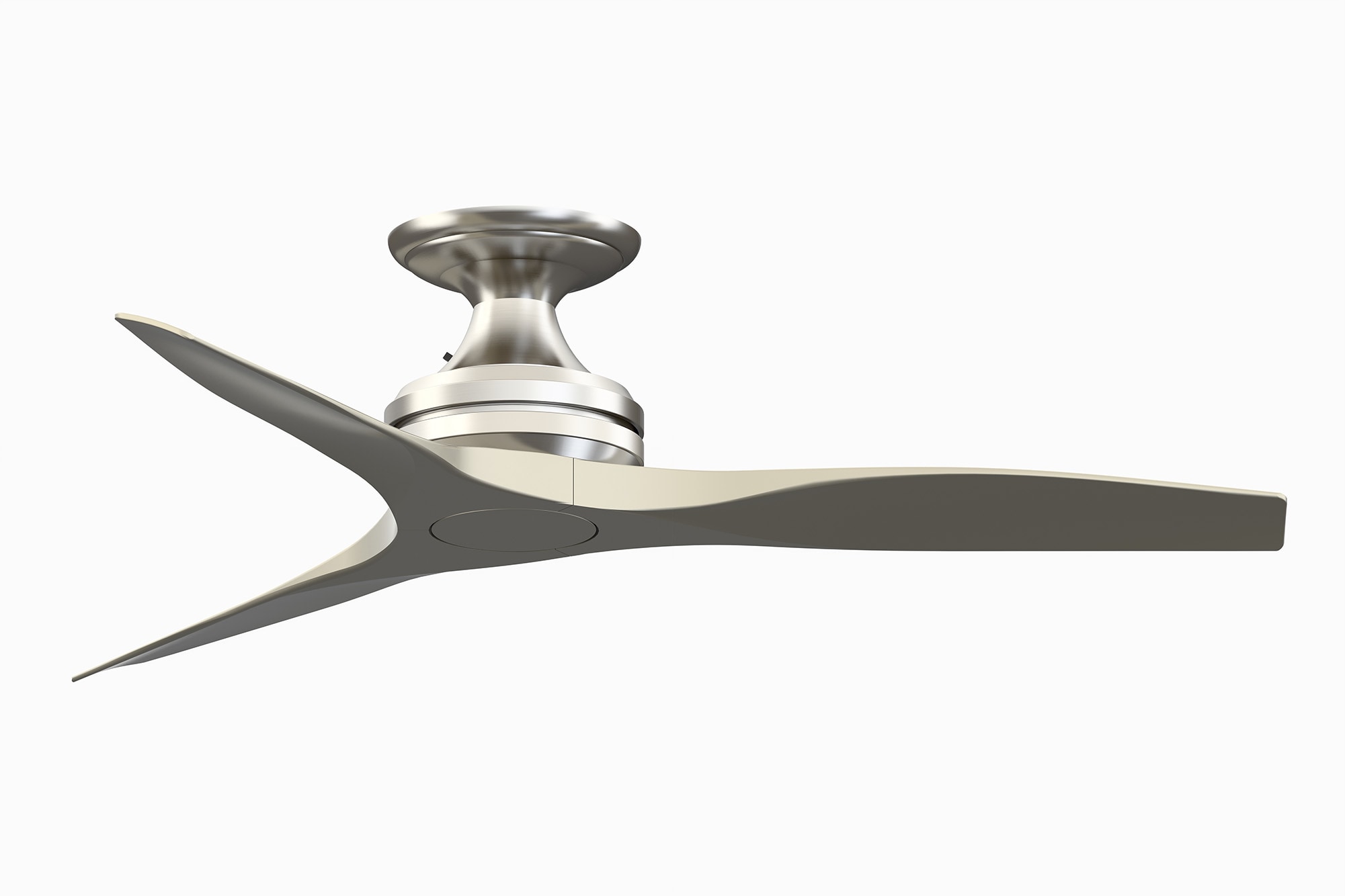 Fanimation FP6721BBN-48BN-F Spitfire 48-in Outdoor Flush Mount Brushed Nickel with Brushed Nickel Blades Propeller Ceiling Fan Light Kit Compatible - Remote Included ( 3 -Blade )
