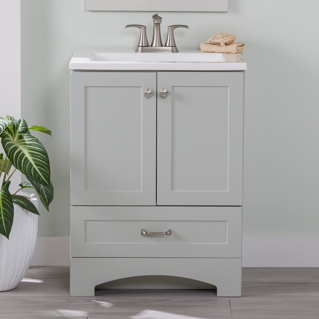 Diamond NOW Cassidy 24-in Pearl Gray Single Sink Bathroom Vanity with ...